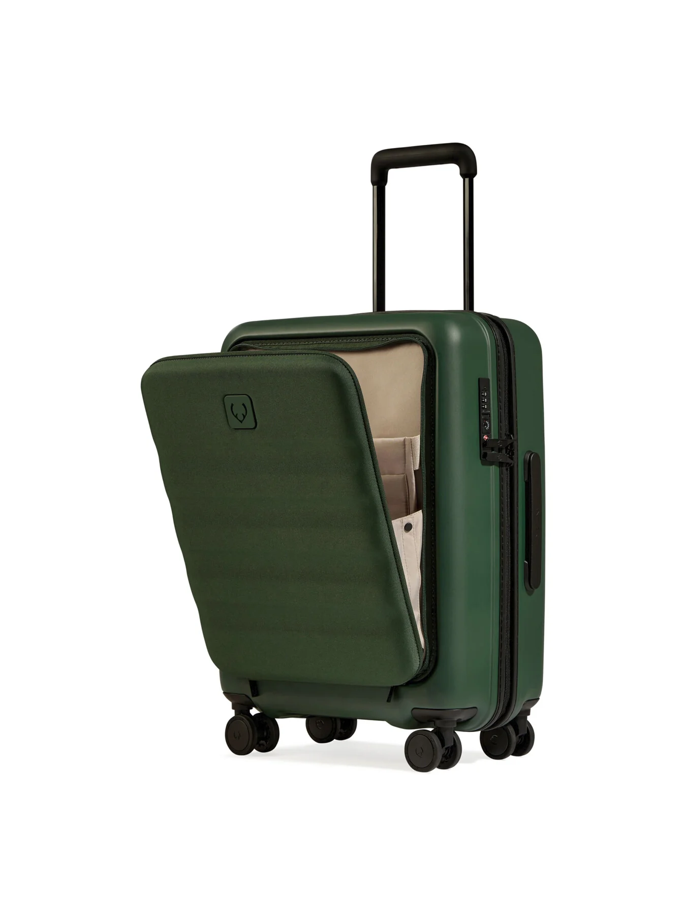 Icon Stripe Pocket Cabin Suitcase 55cm Green - Image 4