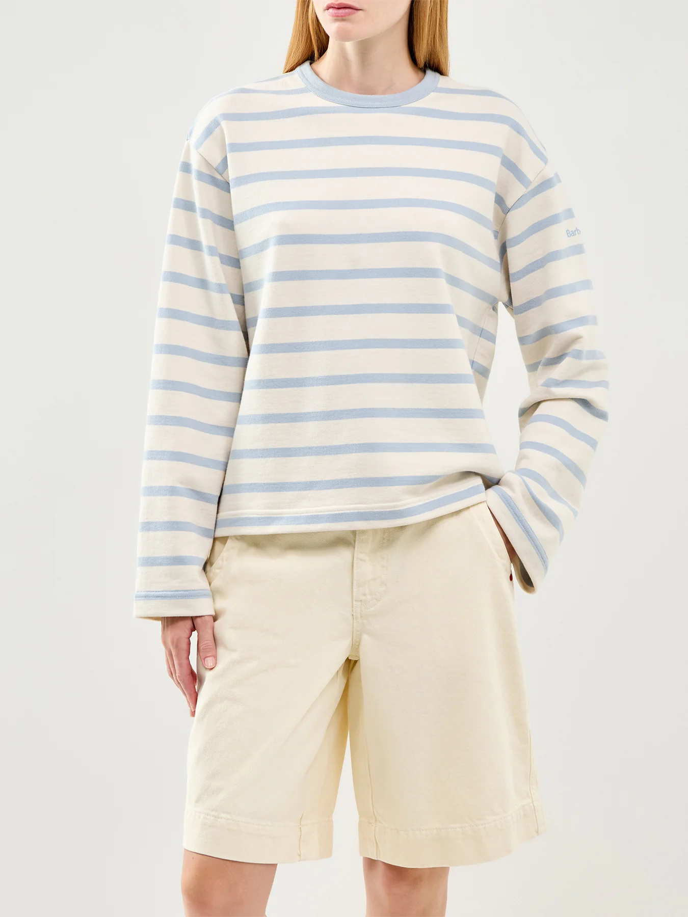 Fawley Striped Sweatshirt Ecru Multi - Image 4