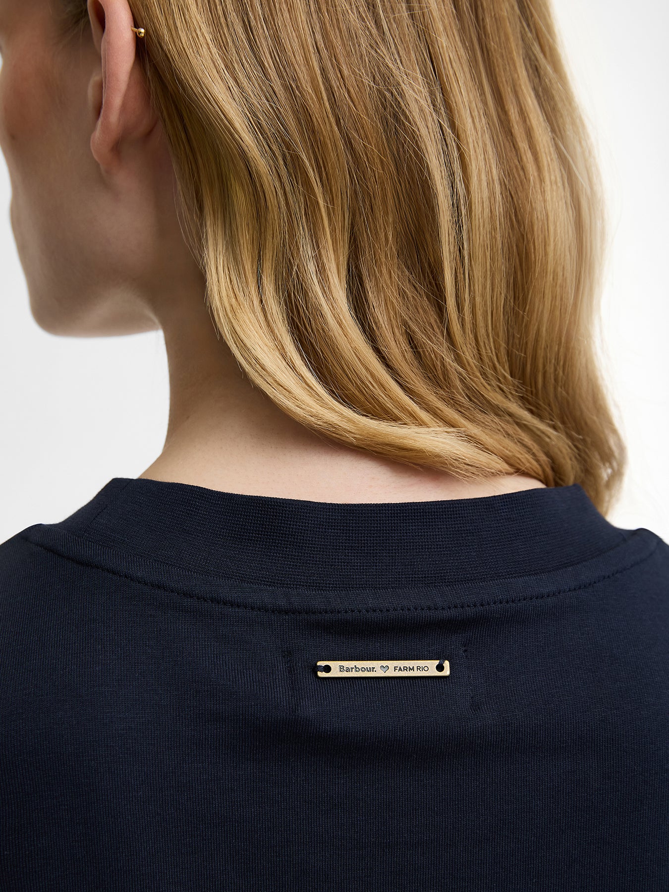 Barbour x Farm Rio Wild Flower Graphic T-Shirt Navy - Image 3