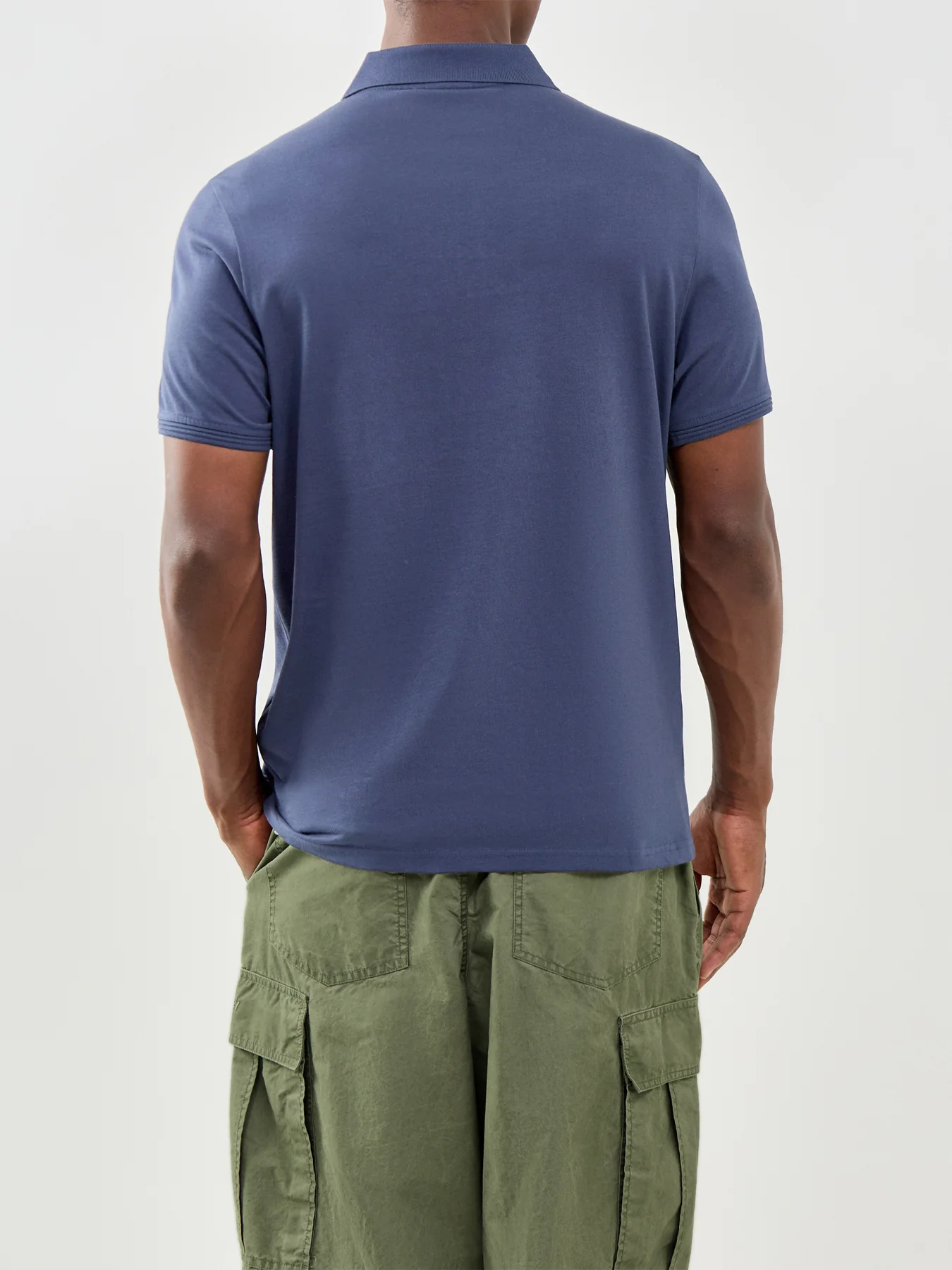 Ashmann Zipped Polo Shirt Navy - Image 5