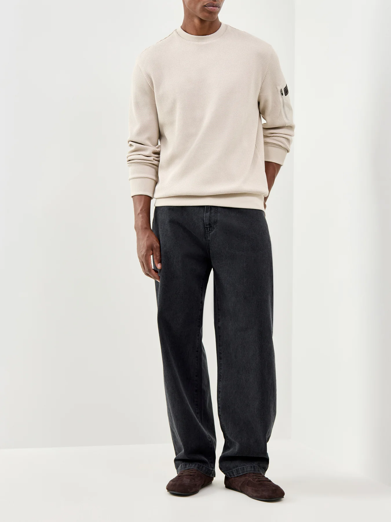 Bewley Crew Neck Sweatshirt Cream - Image 2