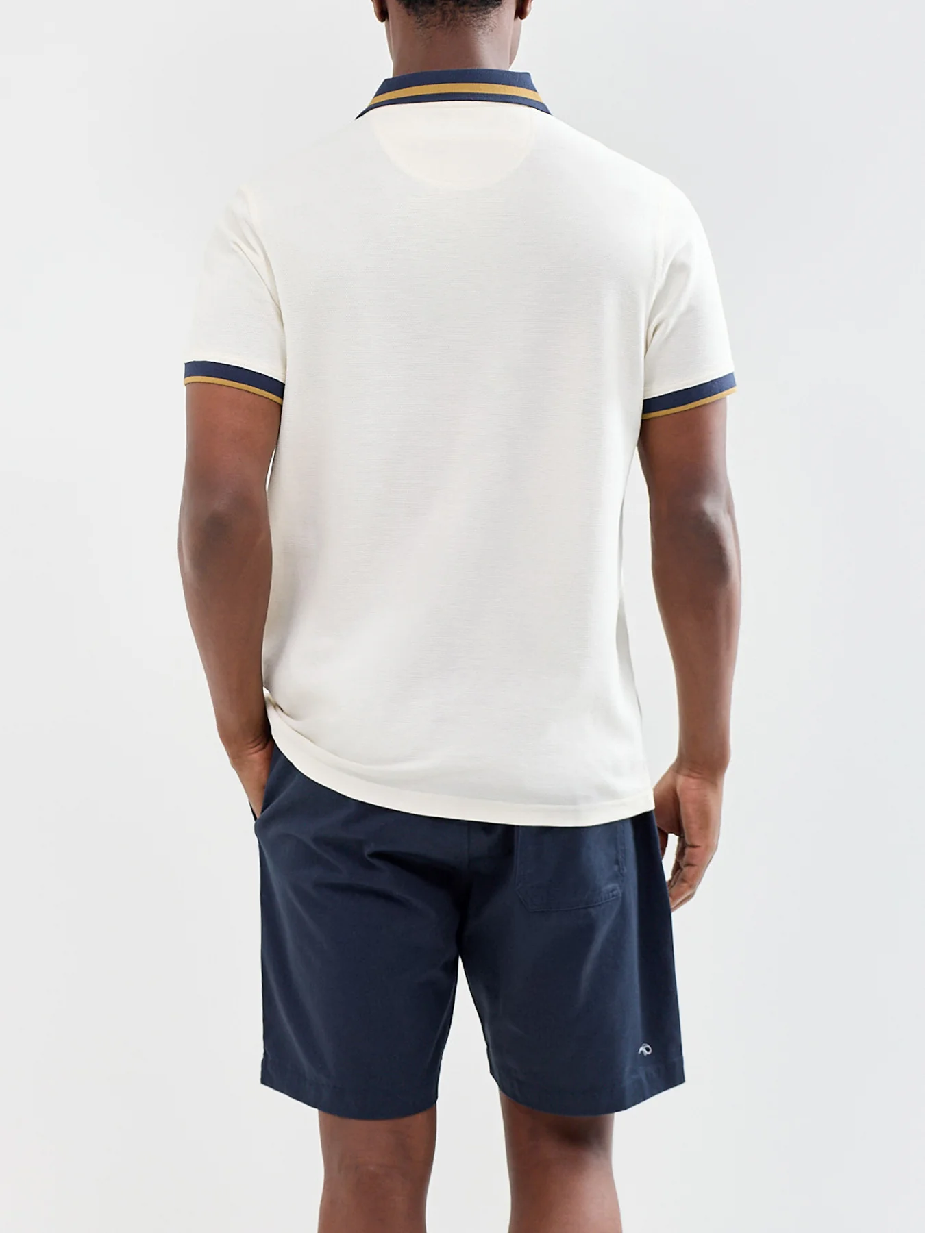 Anthorn Textured Tailored Polo Shirt White - Image 5