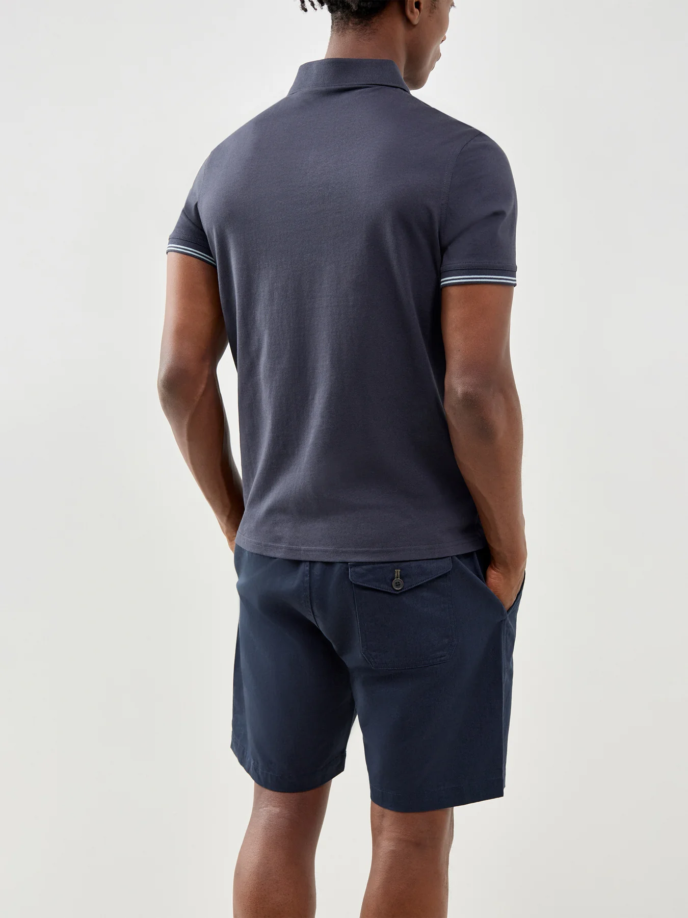 Austwick Tailored Polo Shirt Navy - Image 5