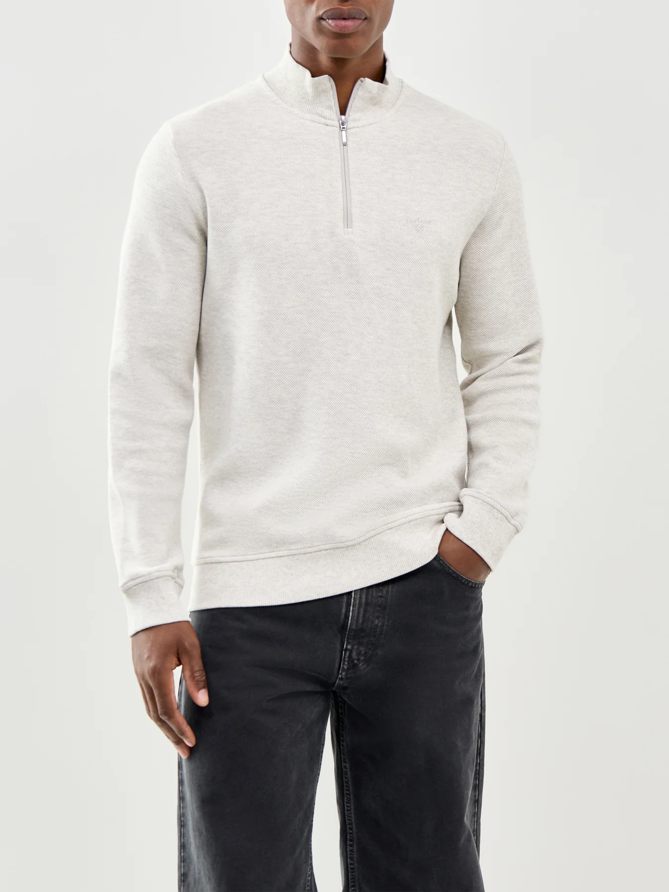 Ravensworth Half Zip Sweatshirt Cream - Image 4