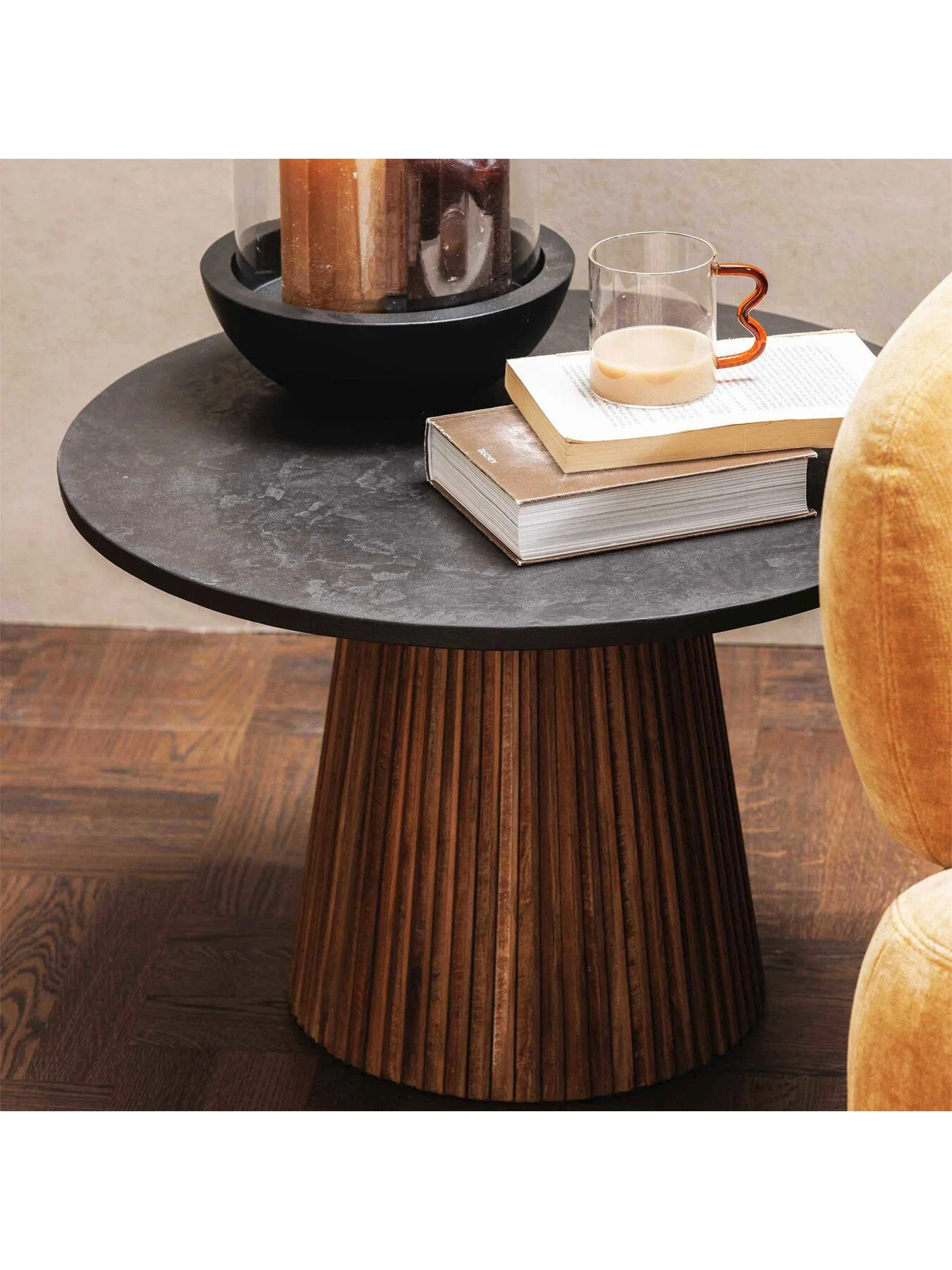 Brown Trinidad Reclaimed Teak Wood Medium Round Coffee Table - Image 2