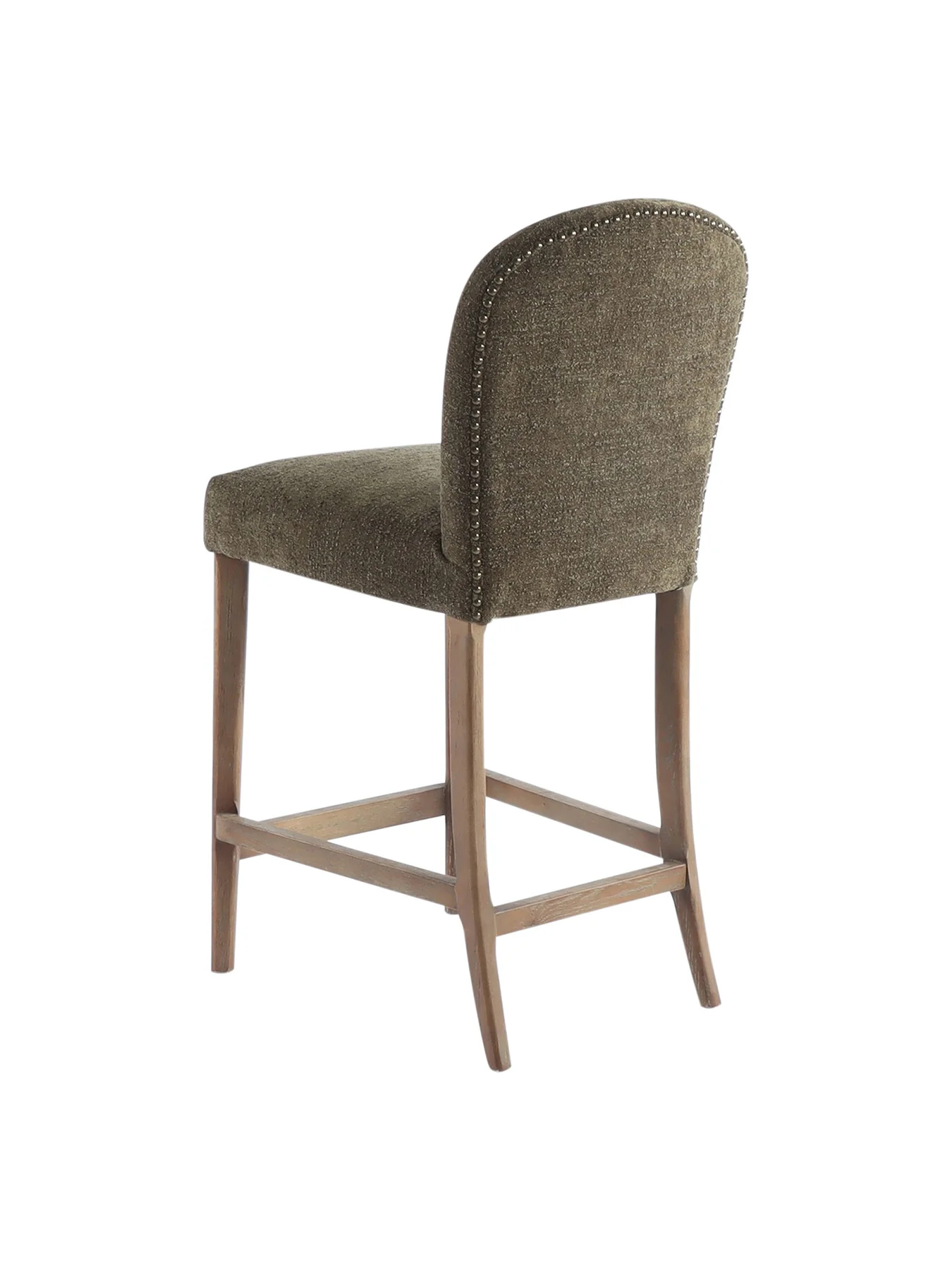 Maurice Boucle Counter Stool With Brass Studs - Image 4