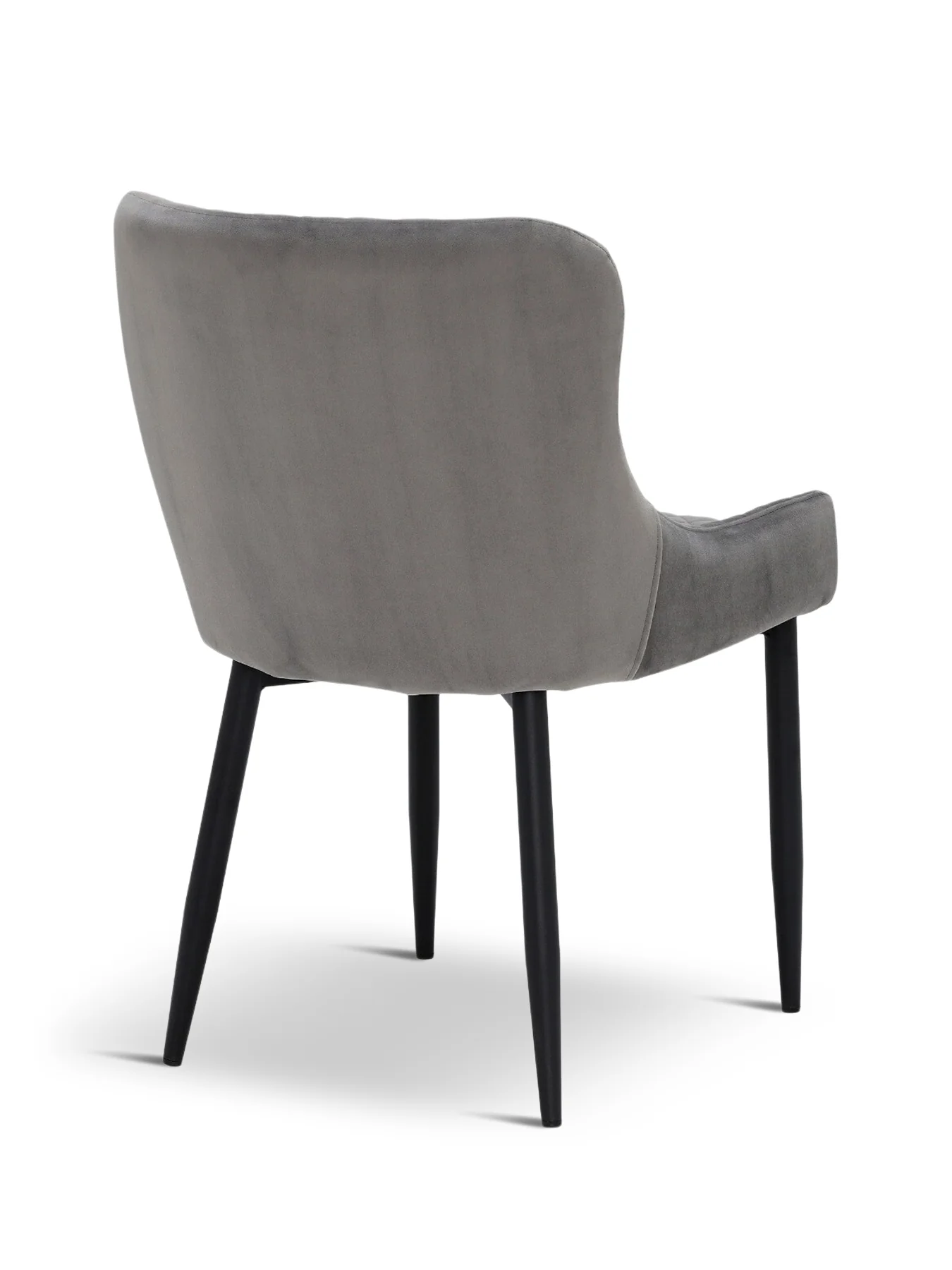 Rivington Grey Velvet Quilted Dining Chair - Image 4