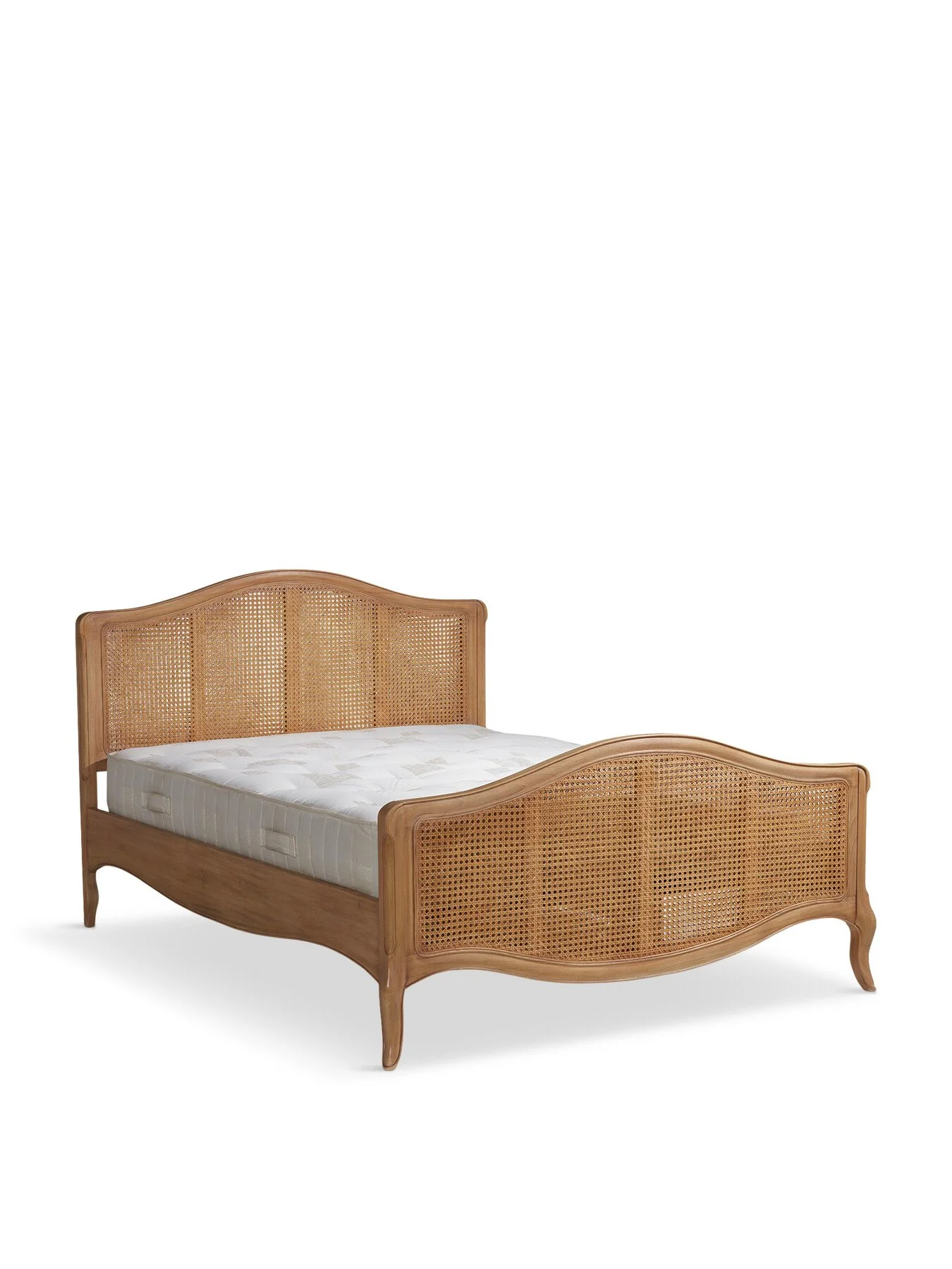 Cecile Brown Rattan And Wood French Style Double Bed