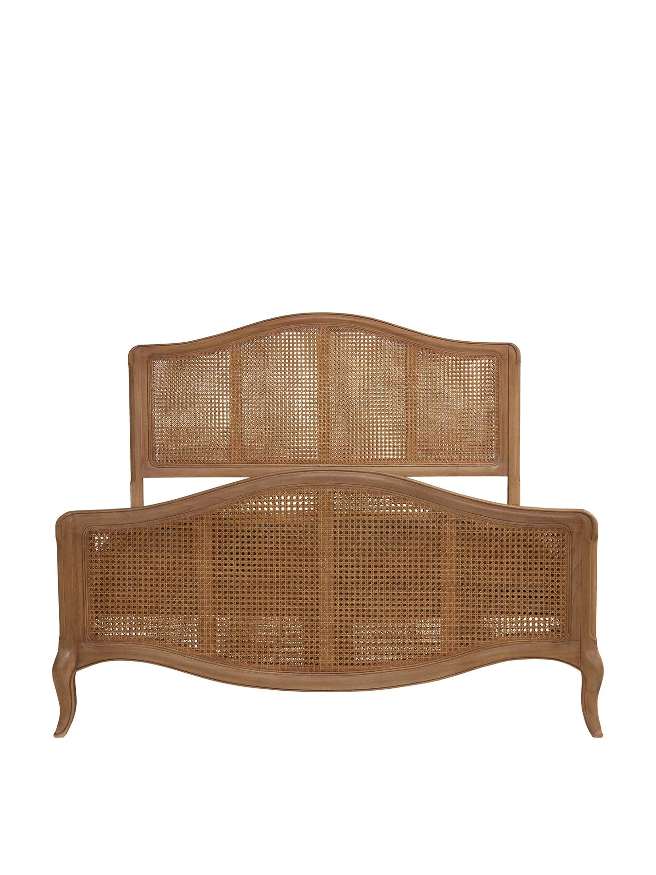 Cecile Brown Rattan And Wood French Style Double Bed - Image 3