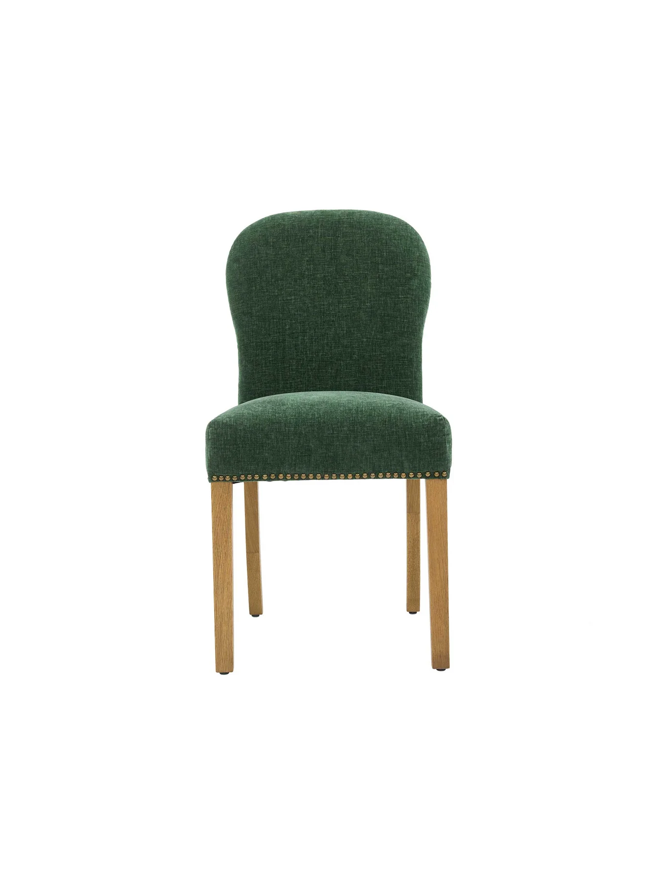 Gable Green Fabric Dining Chair with Light Legs - Image 2