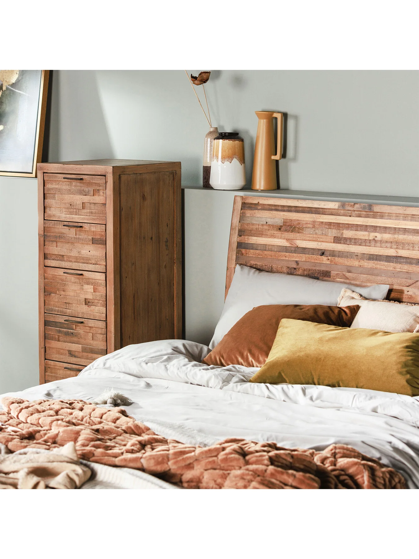 Charlie Reclaimed Wood 6 Drawer Lingerie Tallboy - Image 2