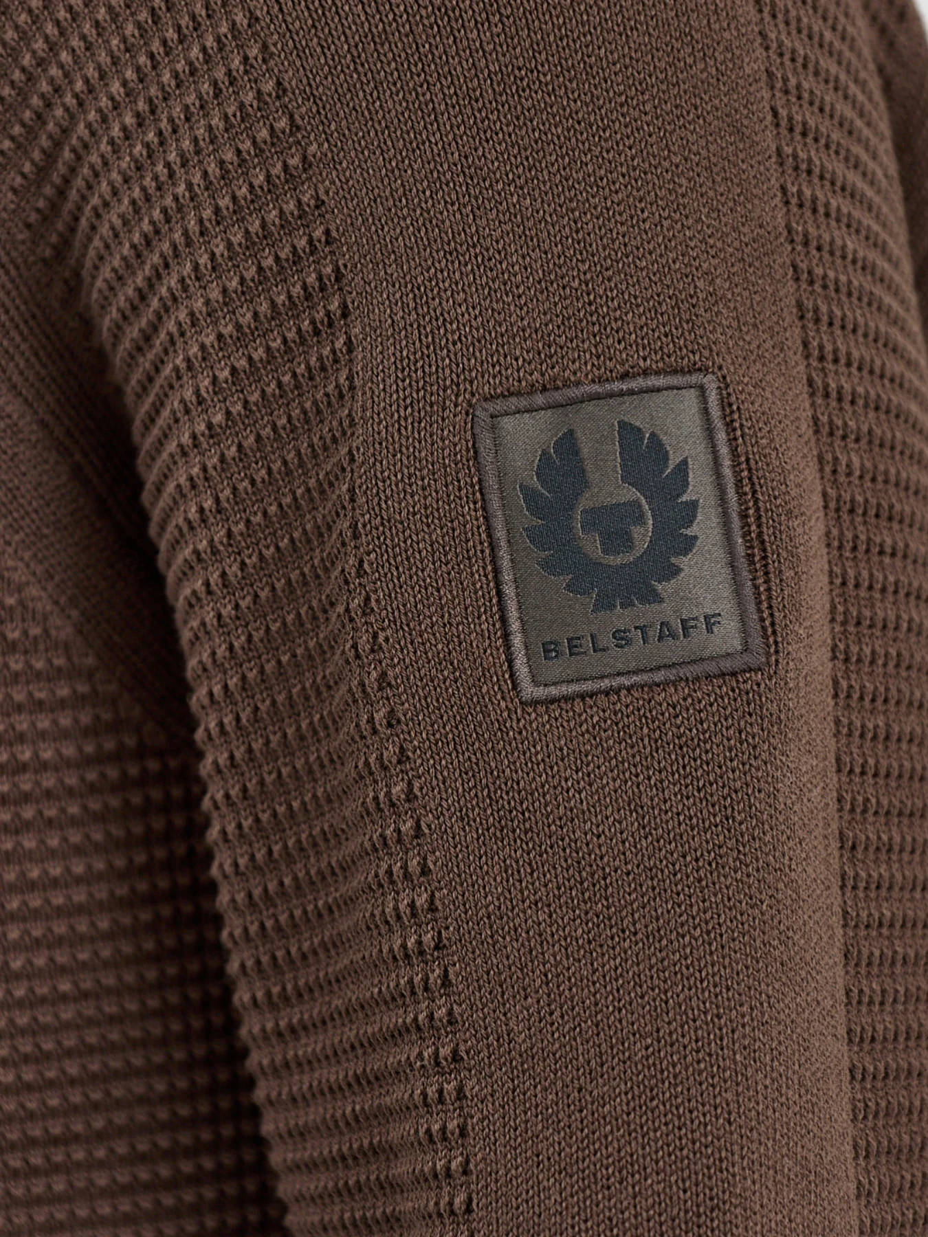 Bradwell Quarter Zip Cotton Jumper Olive - Image 3