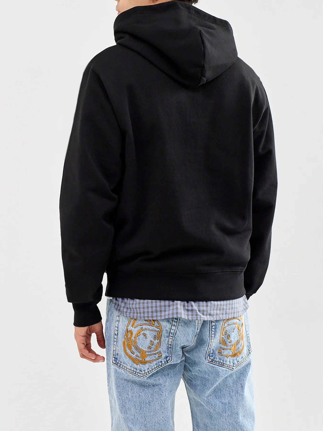 Arch Logo Appliqué Oversized Hoodie Black - Image 5