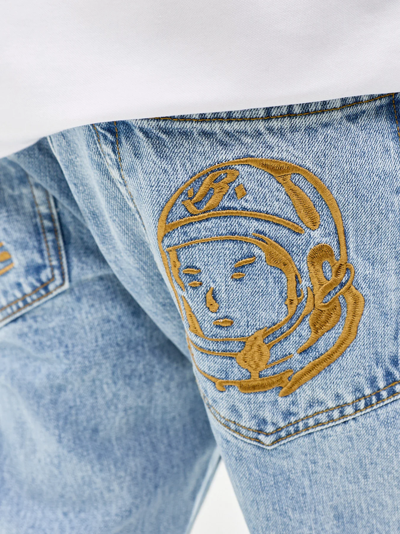 Faded Arch Logo Denim Jeans Blue - Image 3