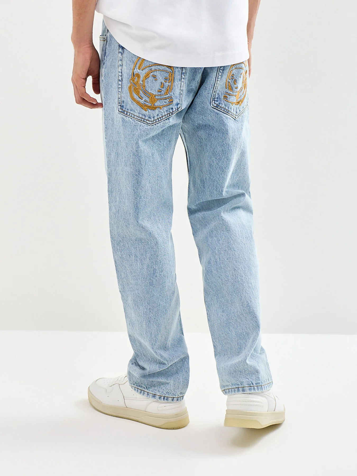 Faded Arch Logo Denim Jeans Blue - Image 5