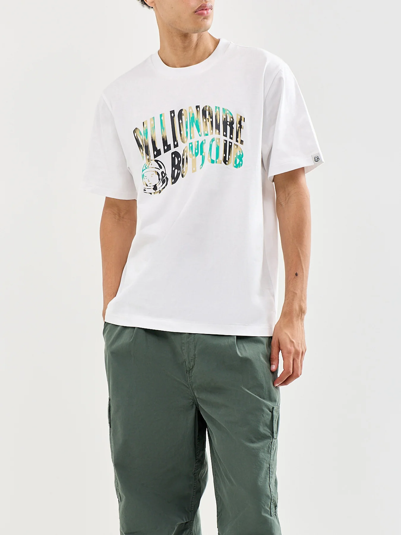 Leopard Camo Arch Logo T-Shirt White - Image 4