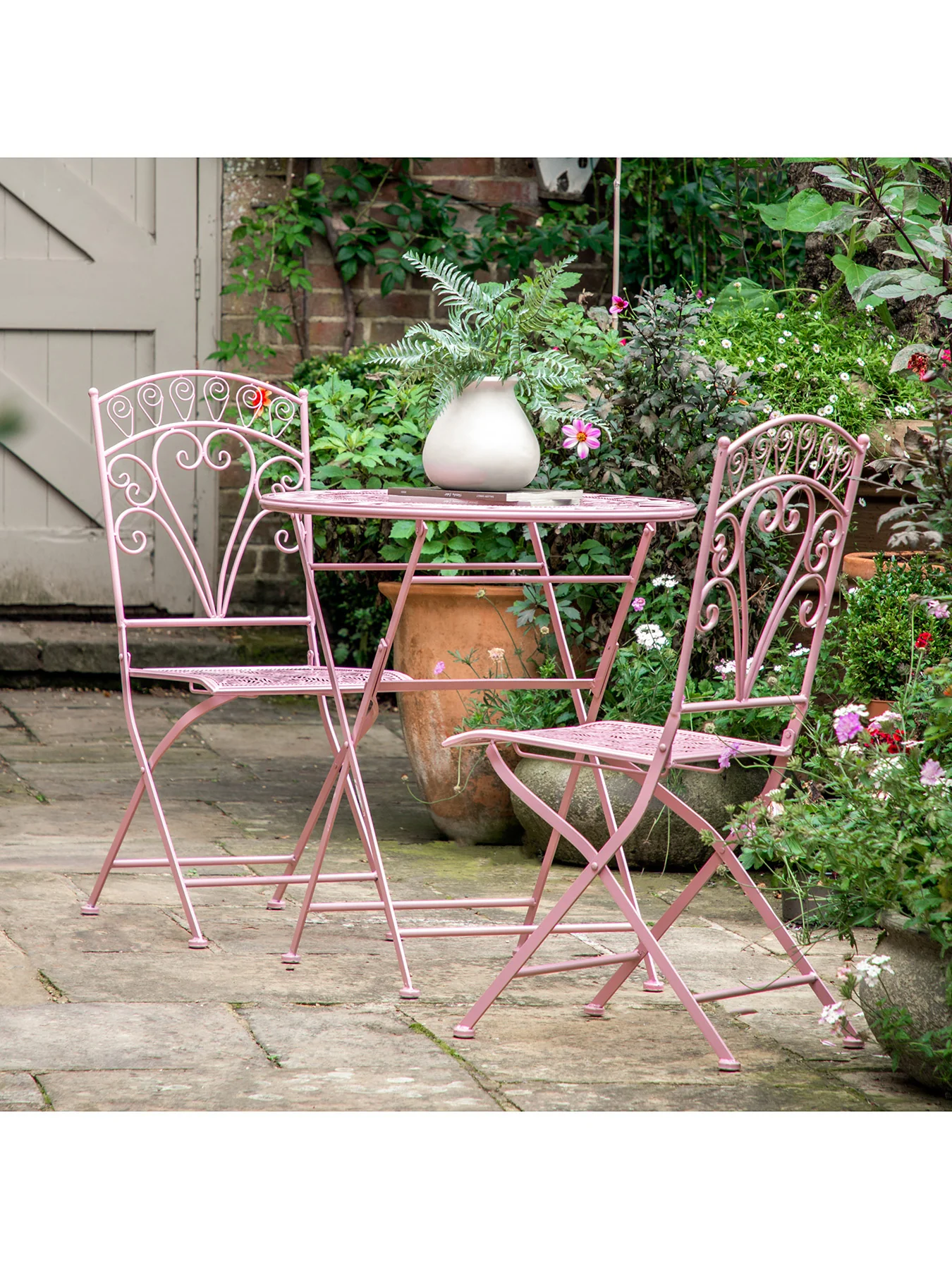 Brindisi 2 Seater Bistro Set Pink - Image 2