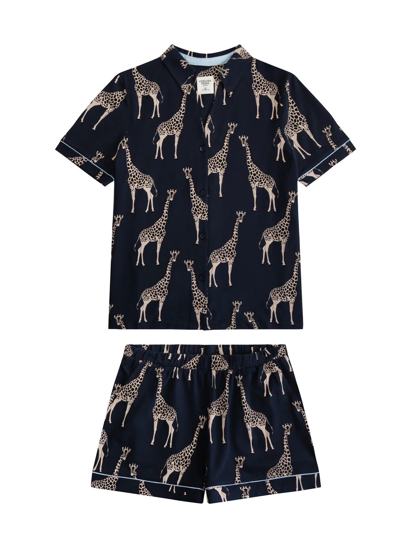 Giraffe Print Short Pyjama Set Navy