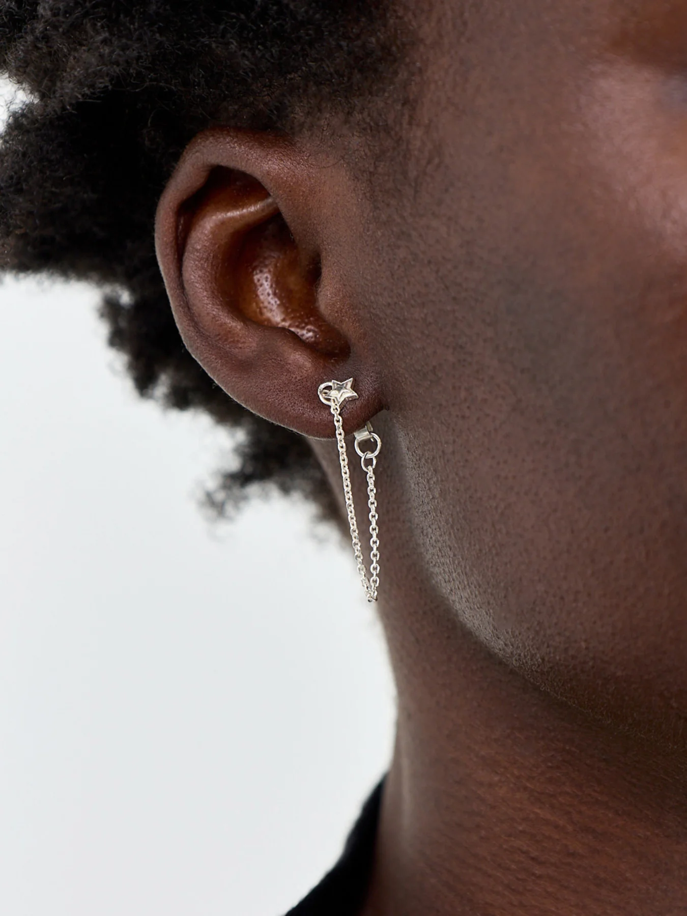 Radiant Essence Chain Stud Earrings Silver - Image 2