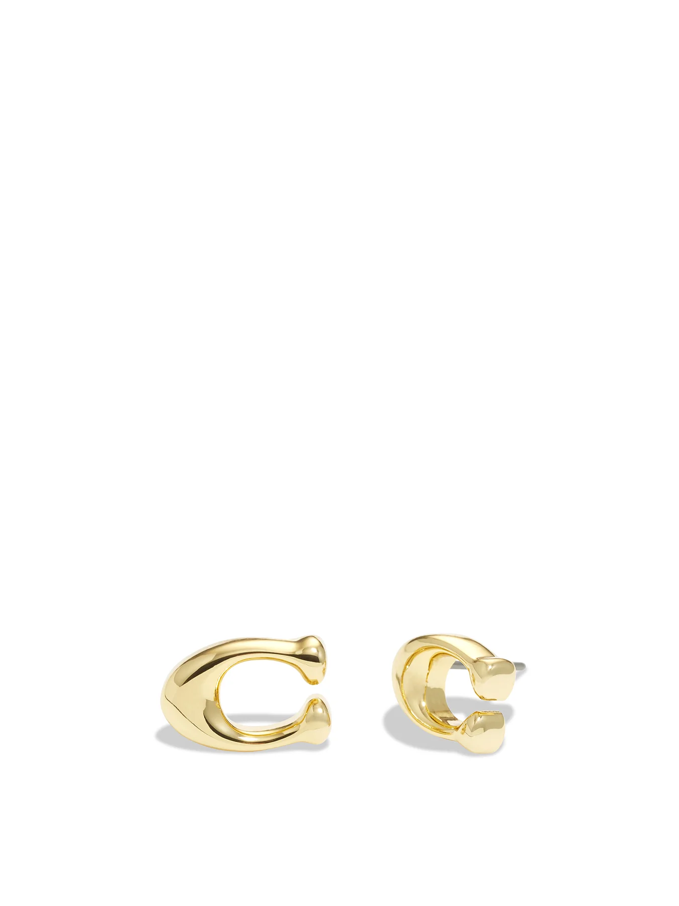 Bubble C Stud Earrings Gold - Image 3