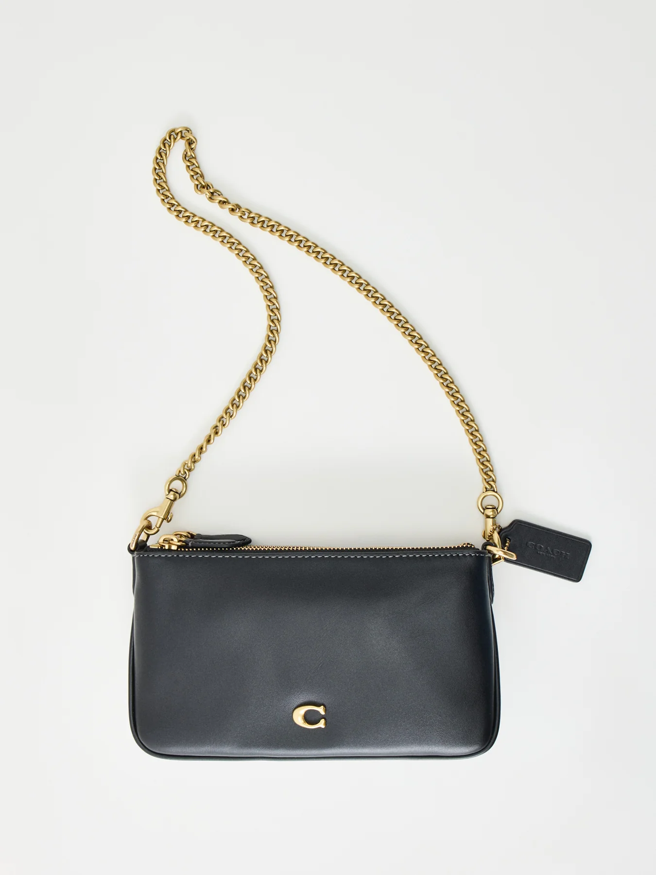 Audrey Refined Calf Leather Crossbody Bag Black - Image 5