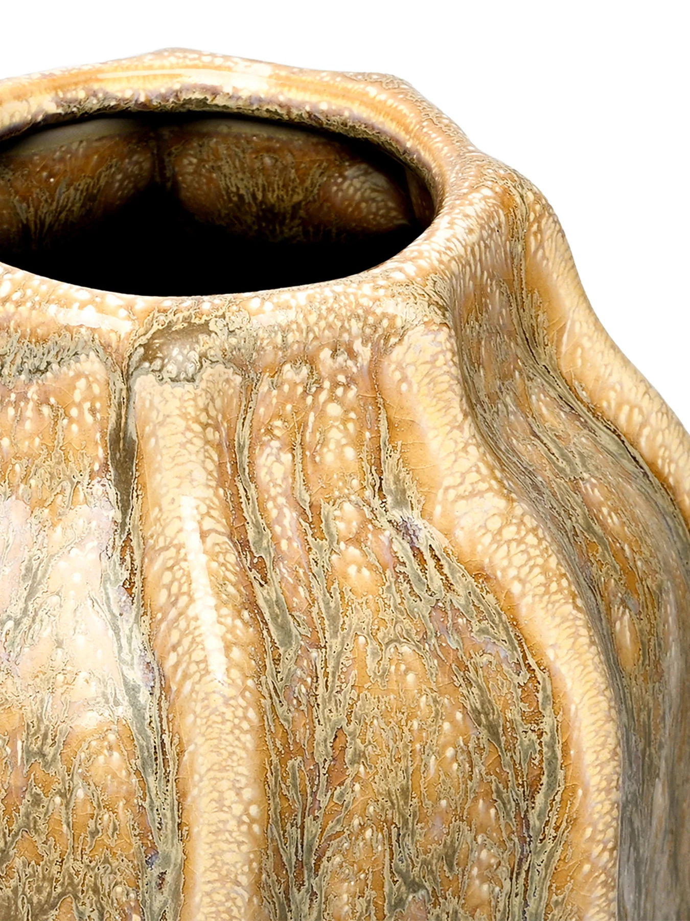Colston Reactive Glaze Vase Large Beige - Image 2