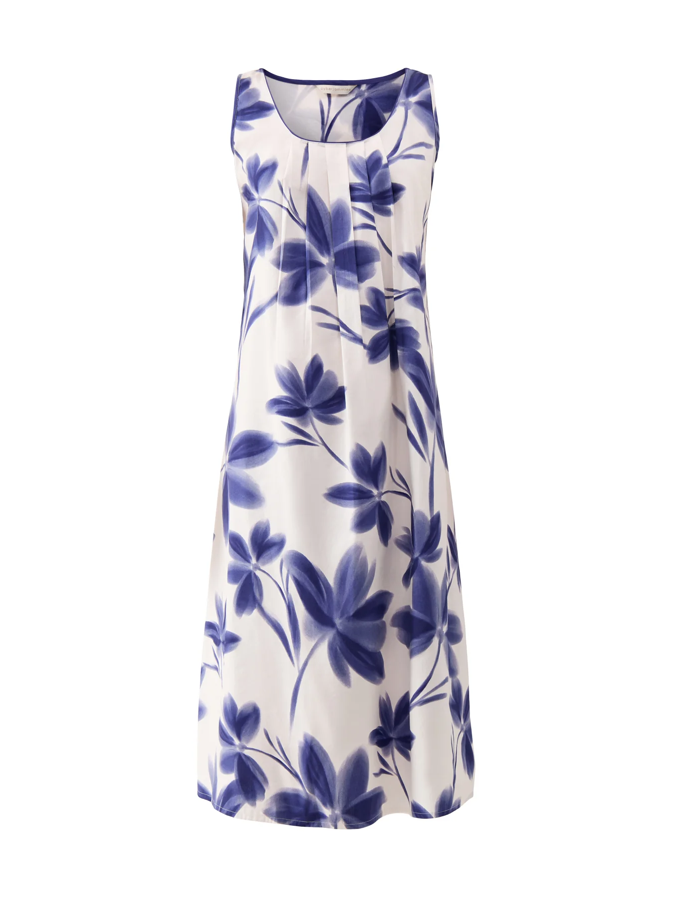 Navy Floral Print Bus Long Nightdress