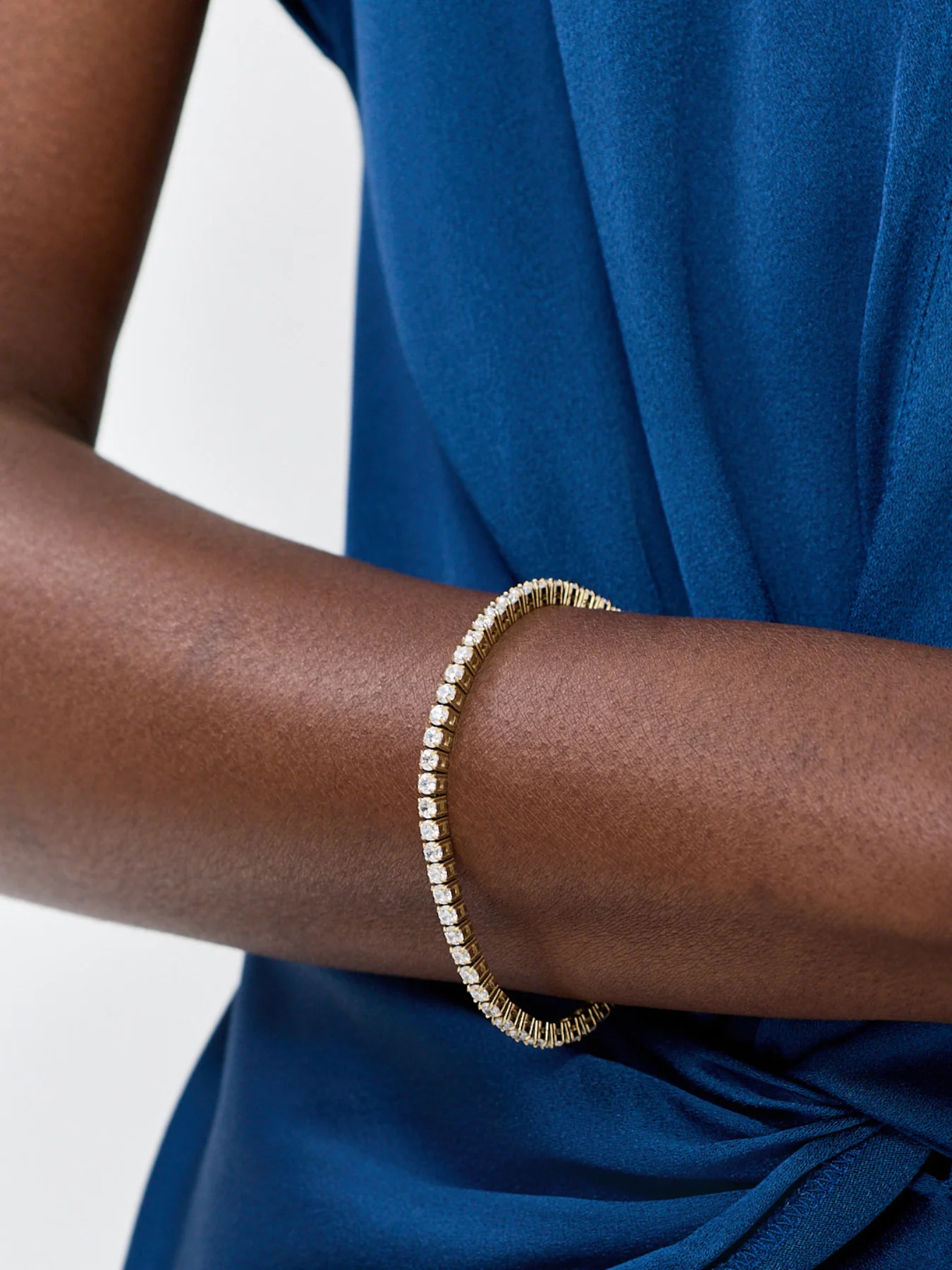 Luxe Tennis Bracelet 18cm Gold - Image 2