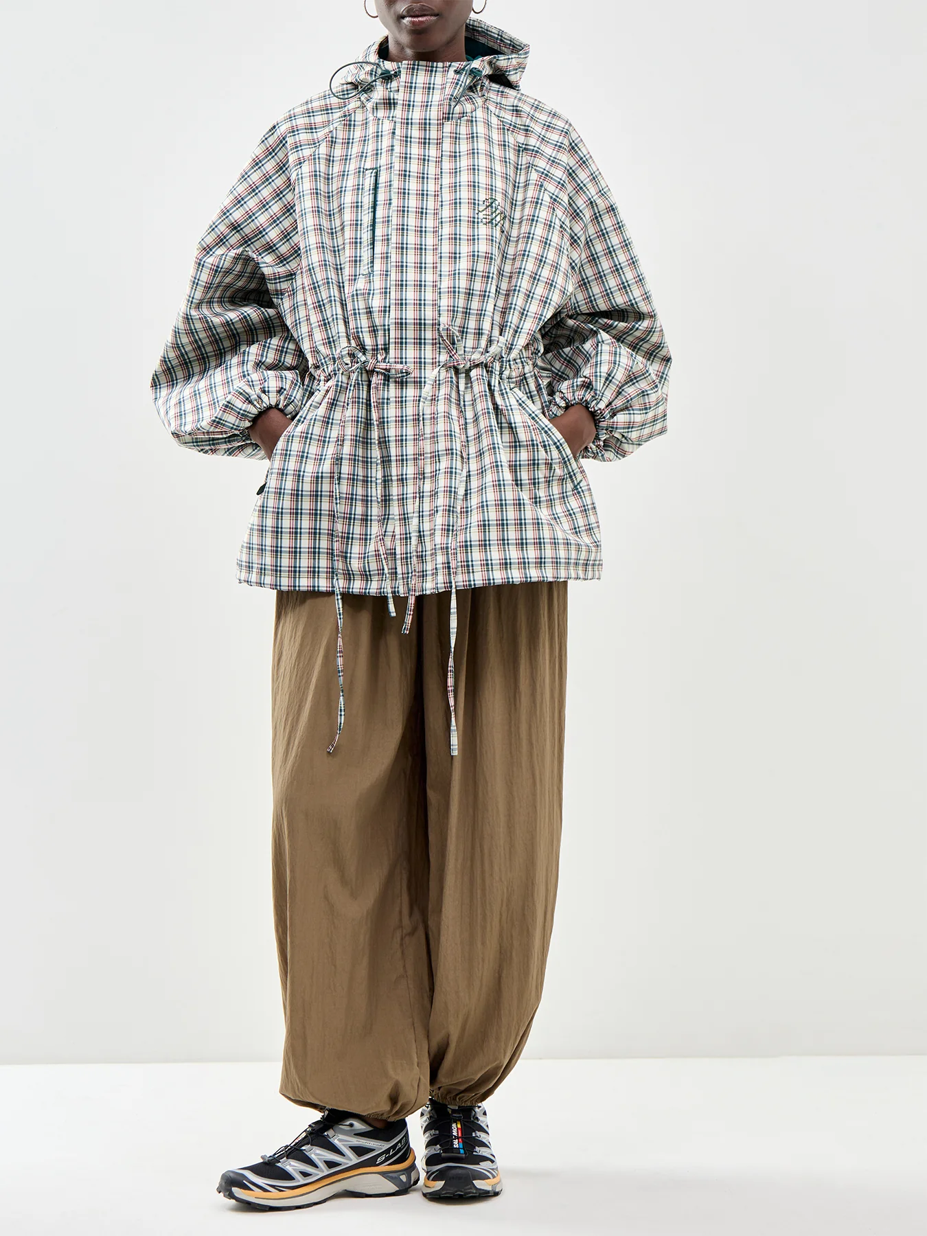 Liu Checked Hooded Waterproof Raincoat - Image 2
