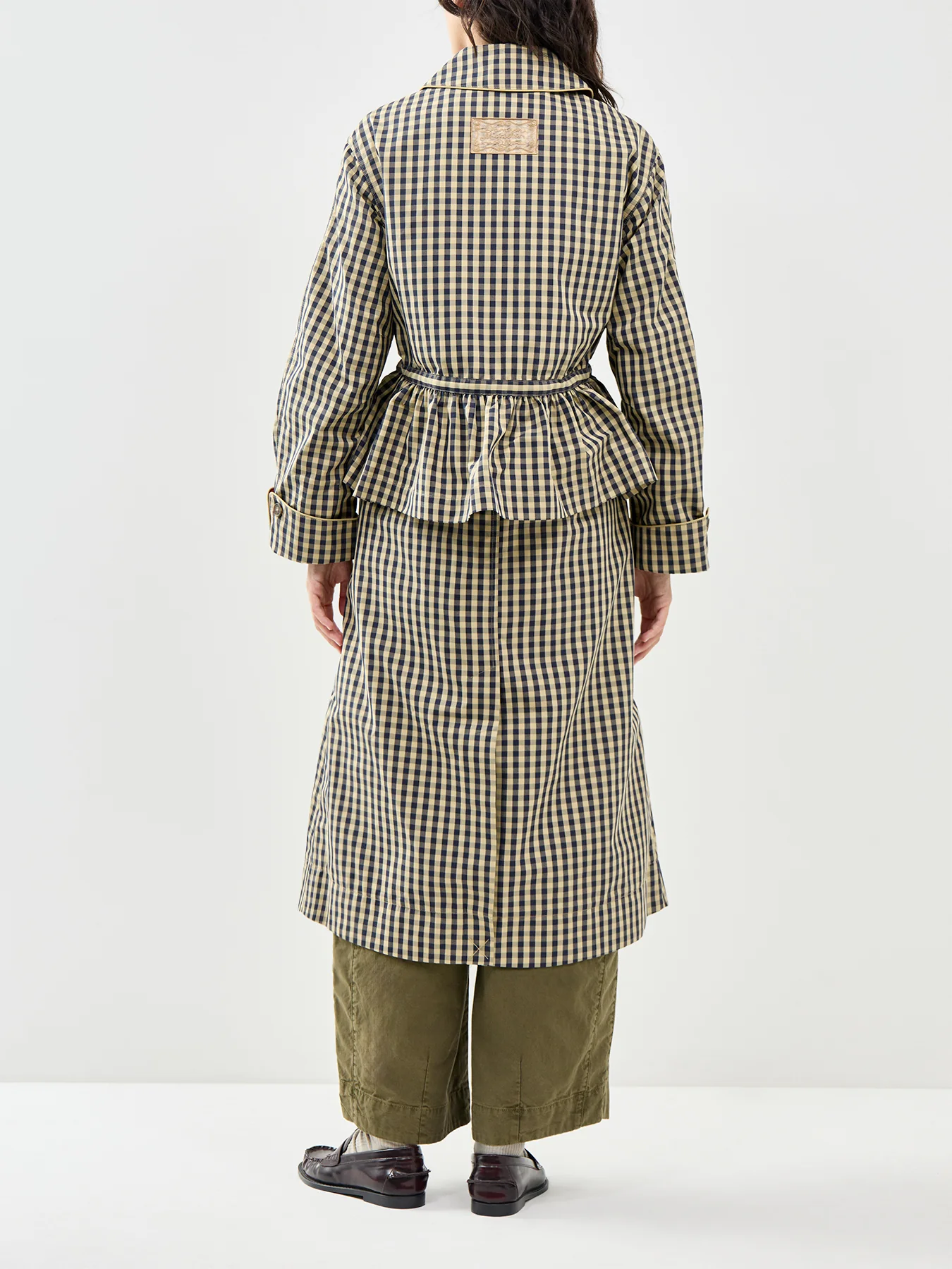 Myrtle Trench Coat Navy Gingham - Image 5