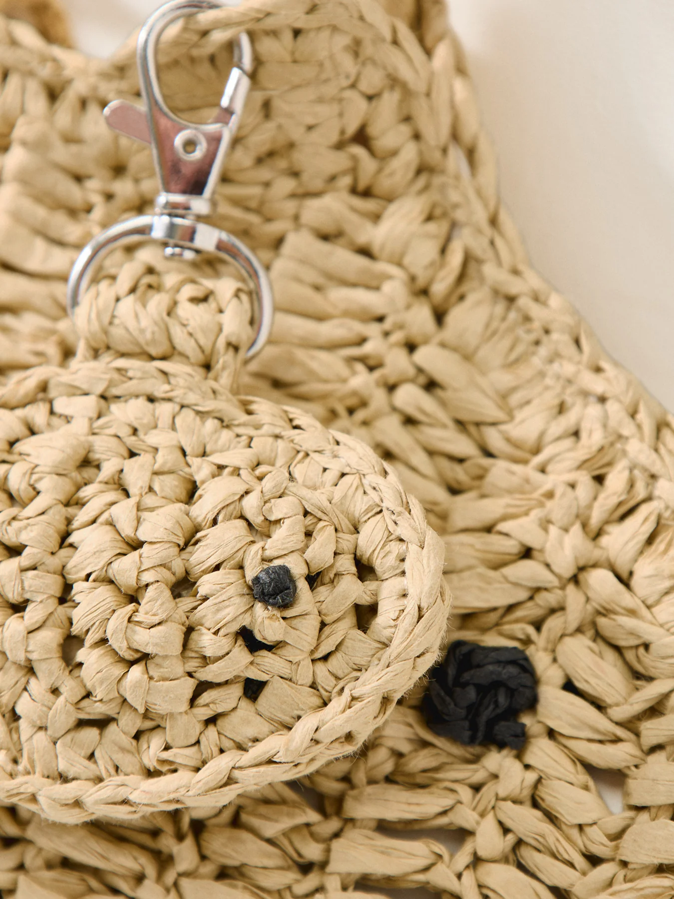 Raffia Fish Tote Bag Natural - Image 5