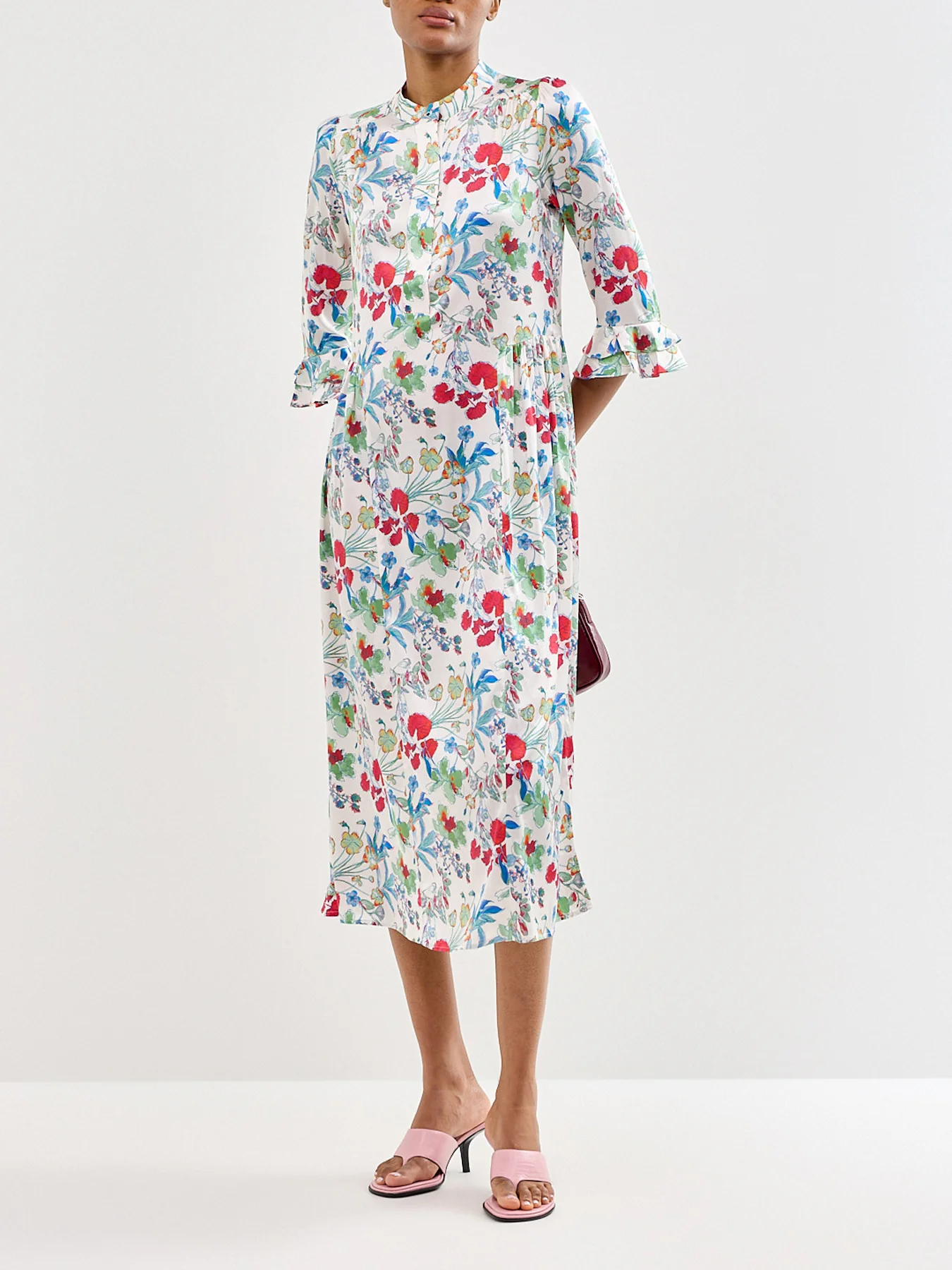 Rosanna Ruffle Maxi Shirt Dress Multi - Image 2