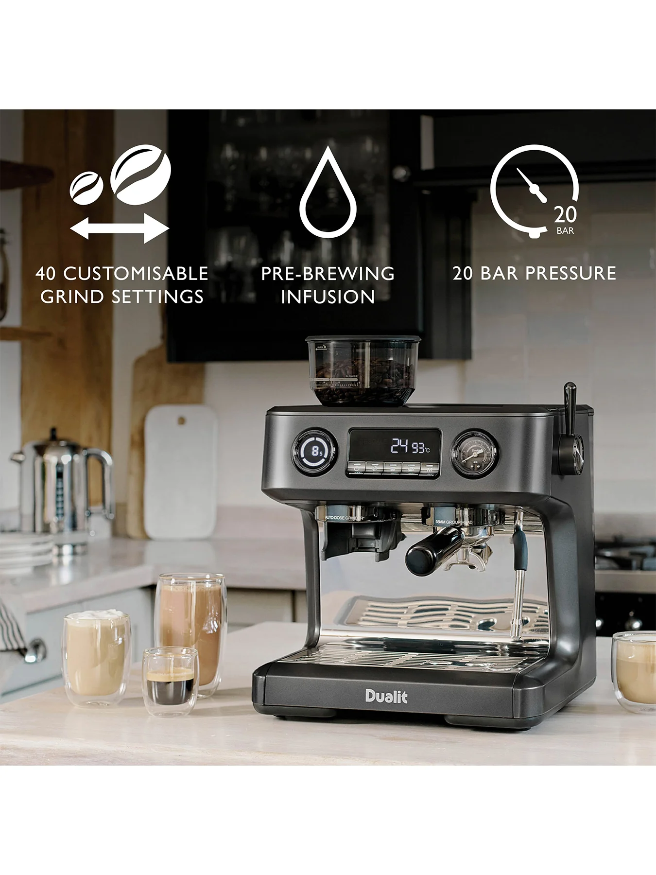 Espressivo Pro Dual Boiler Espresso Machine Grey - Image 4