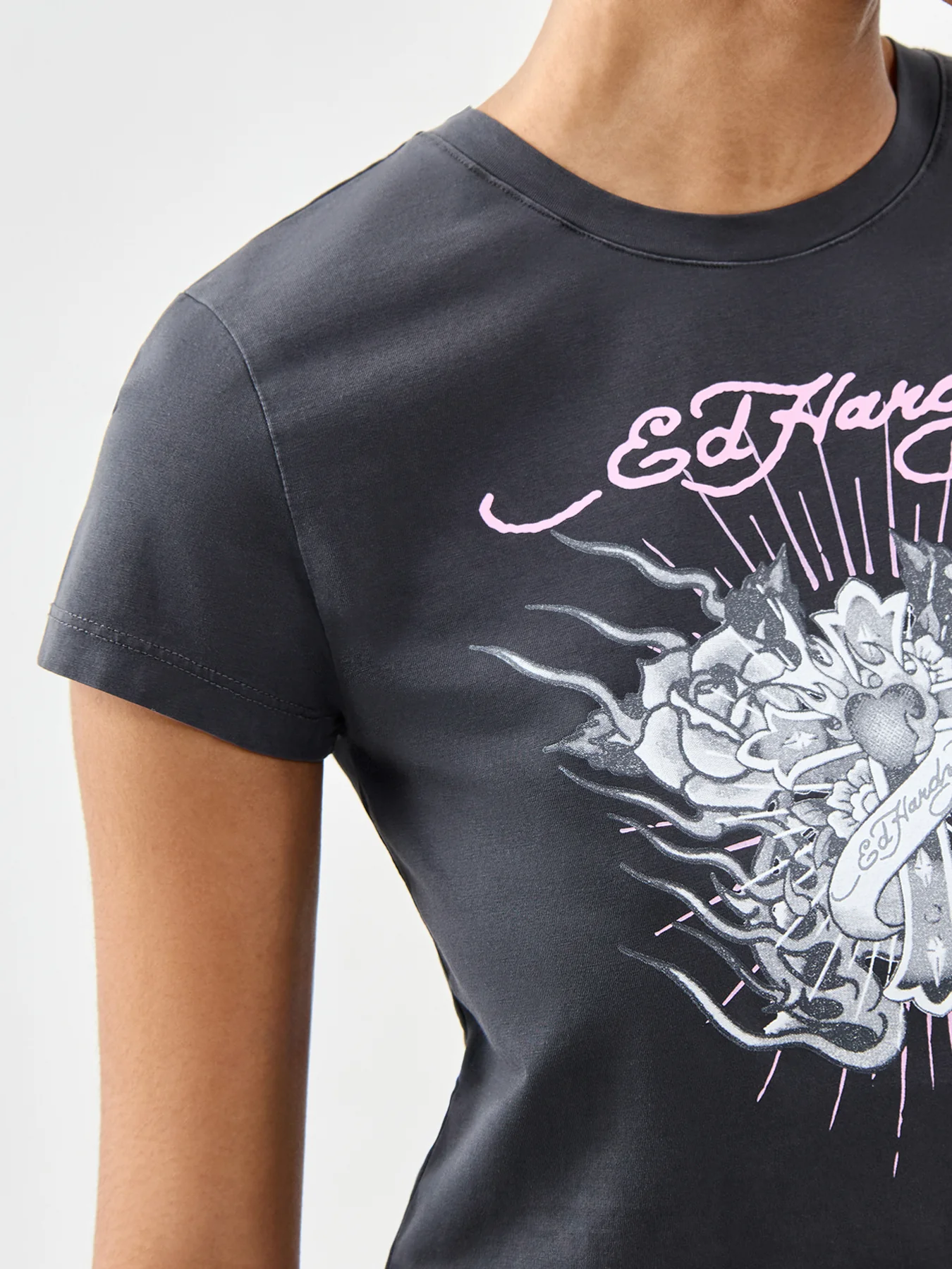 Vintage Burning Cross Baby Graphic T-Shirt Black - Image 3