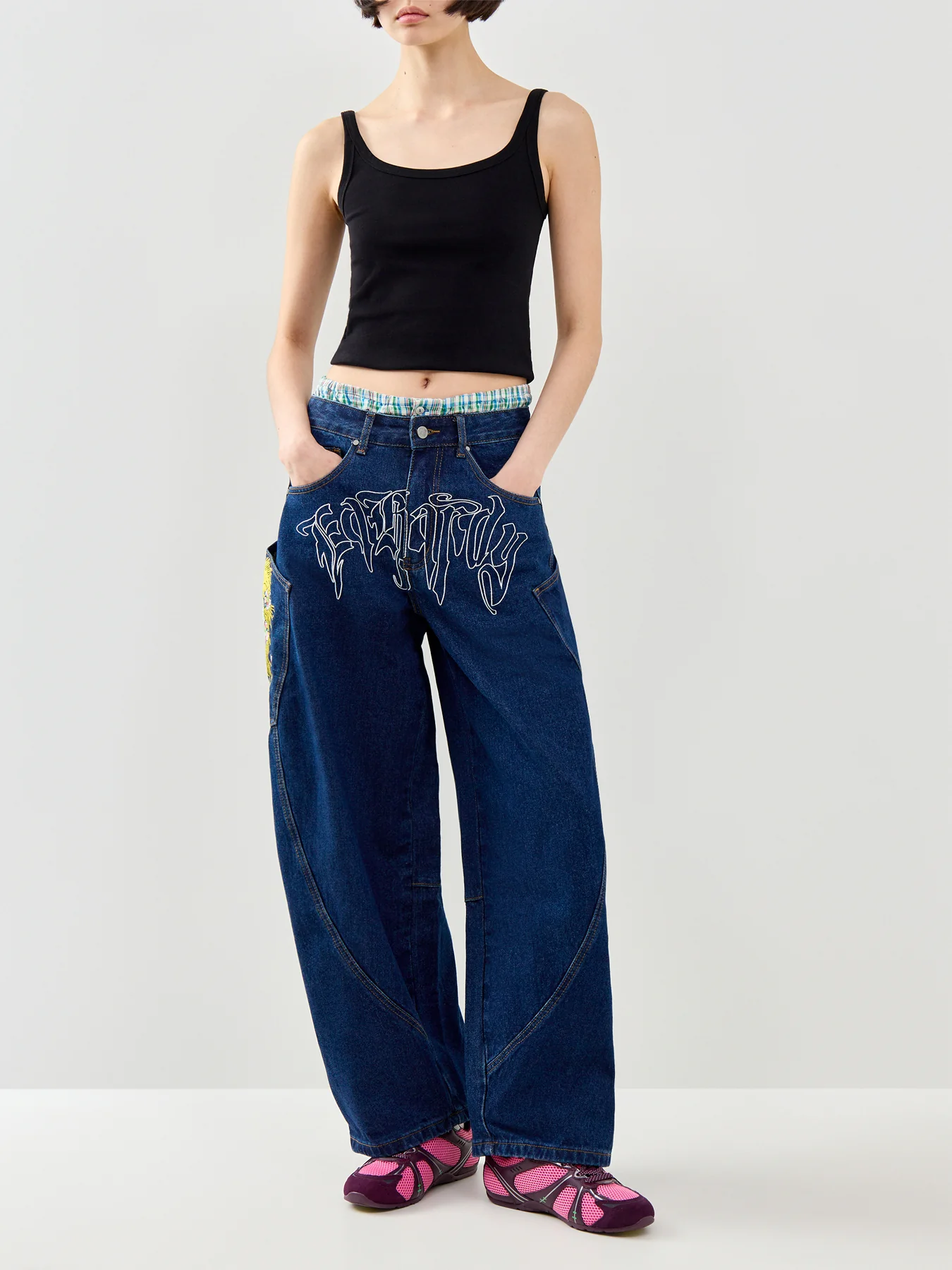 Gothic Skull Balloon Jeans Blue - Image 2