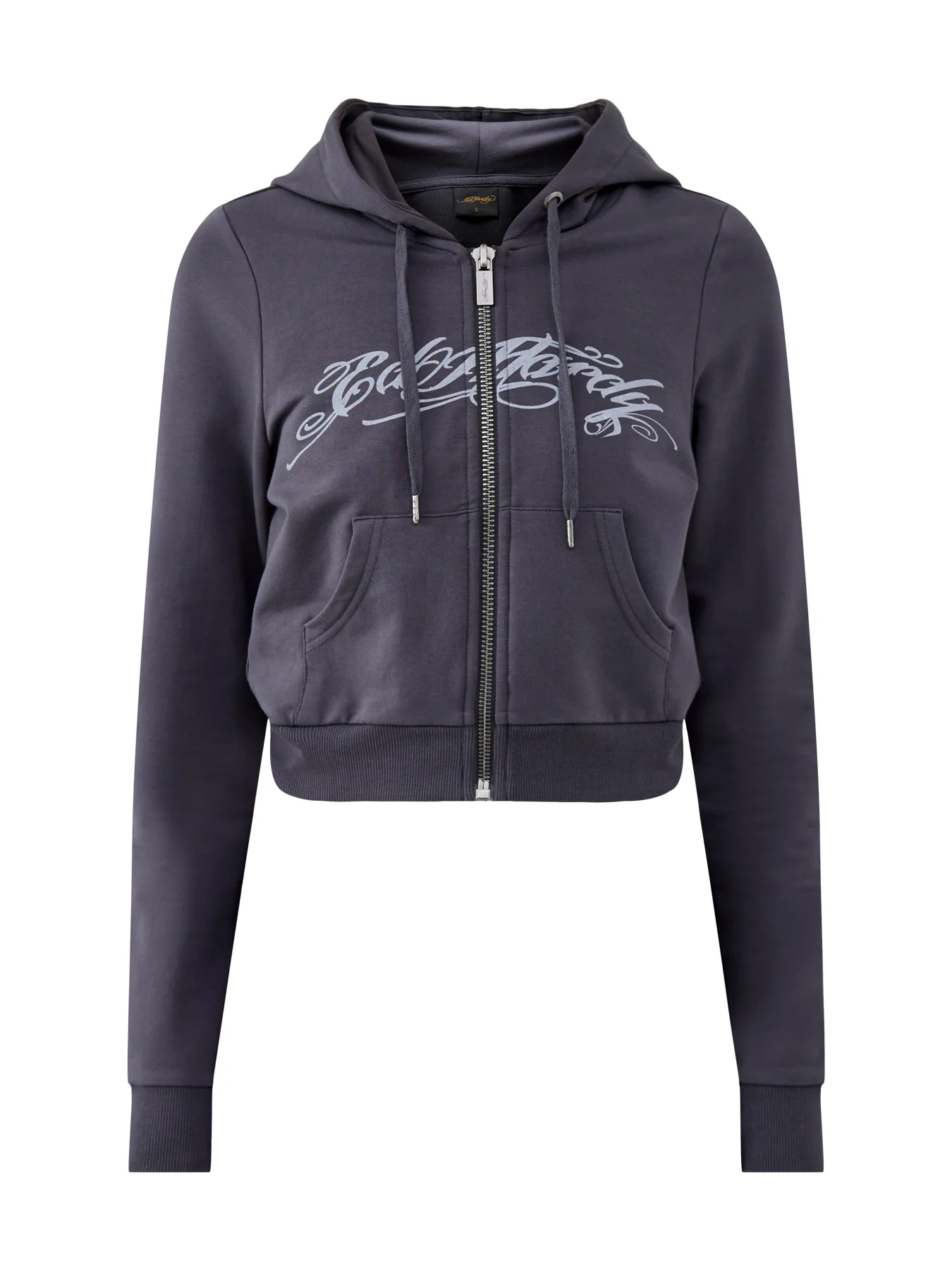 Love Is Mystery Cropped Hoodie Grey