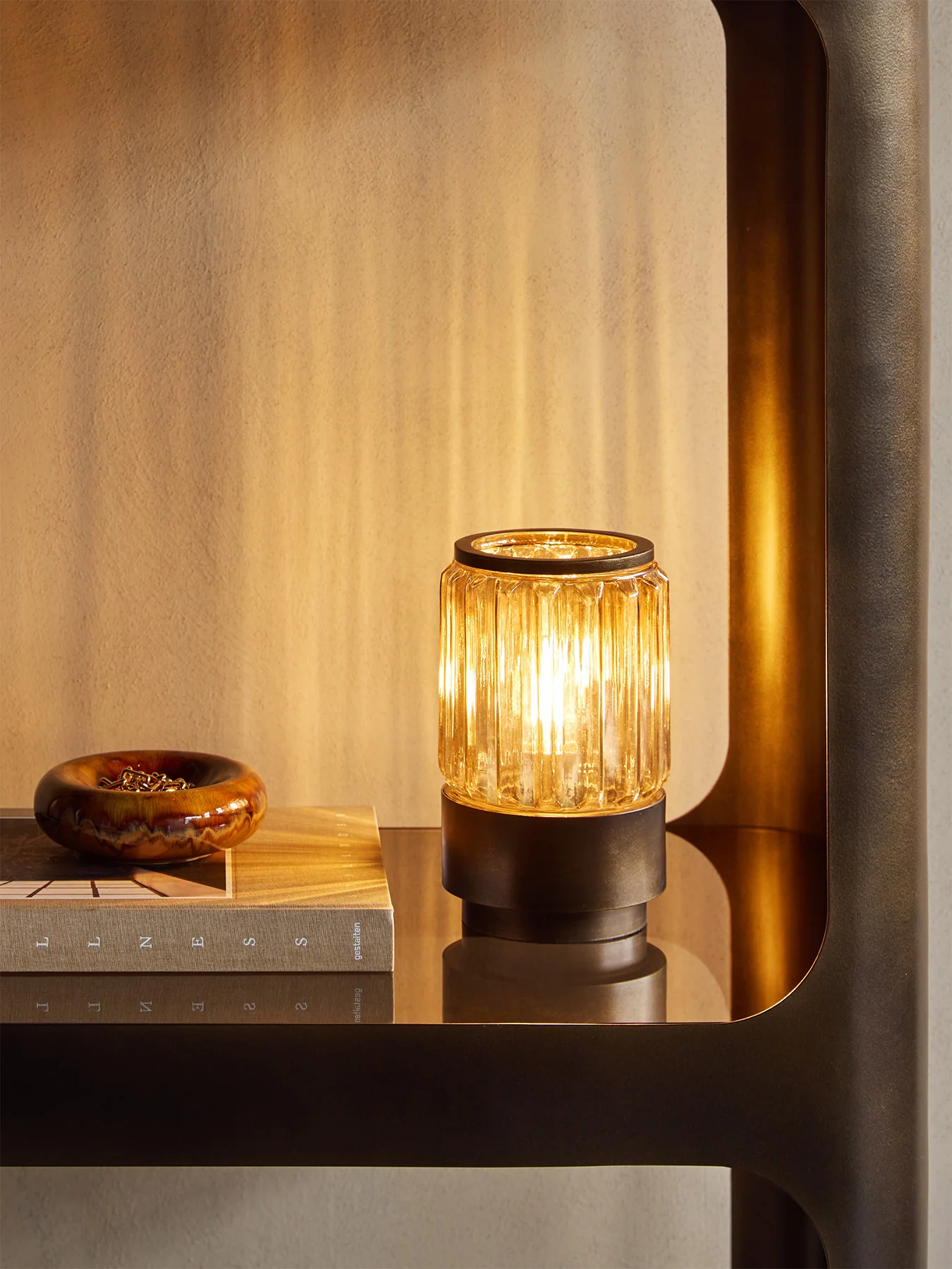 Eleanor Glass Table Uplighter Small Brown - Image 3