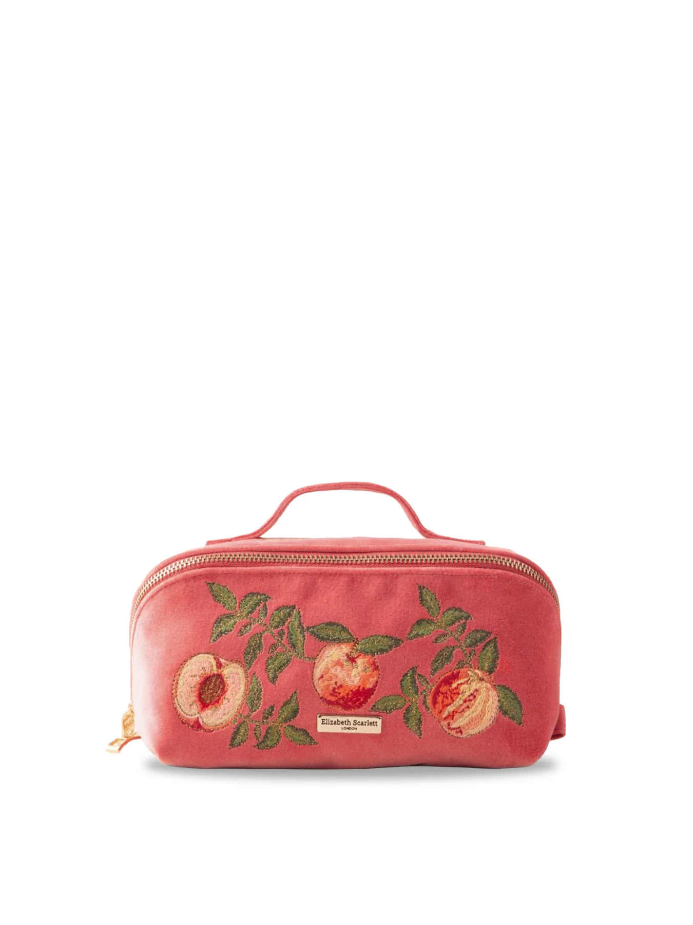 Summer Peach Cotton Flat Makeup Bag Pink