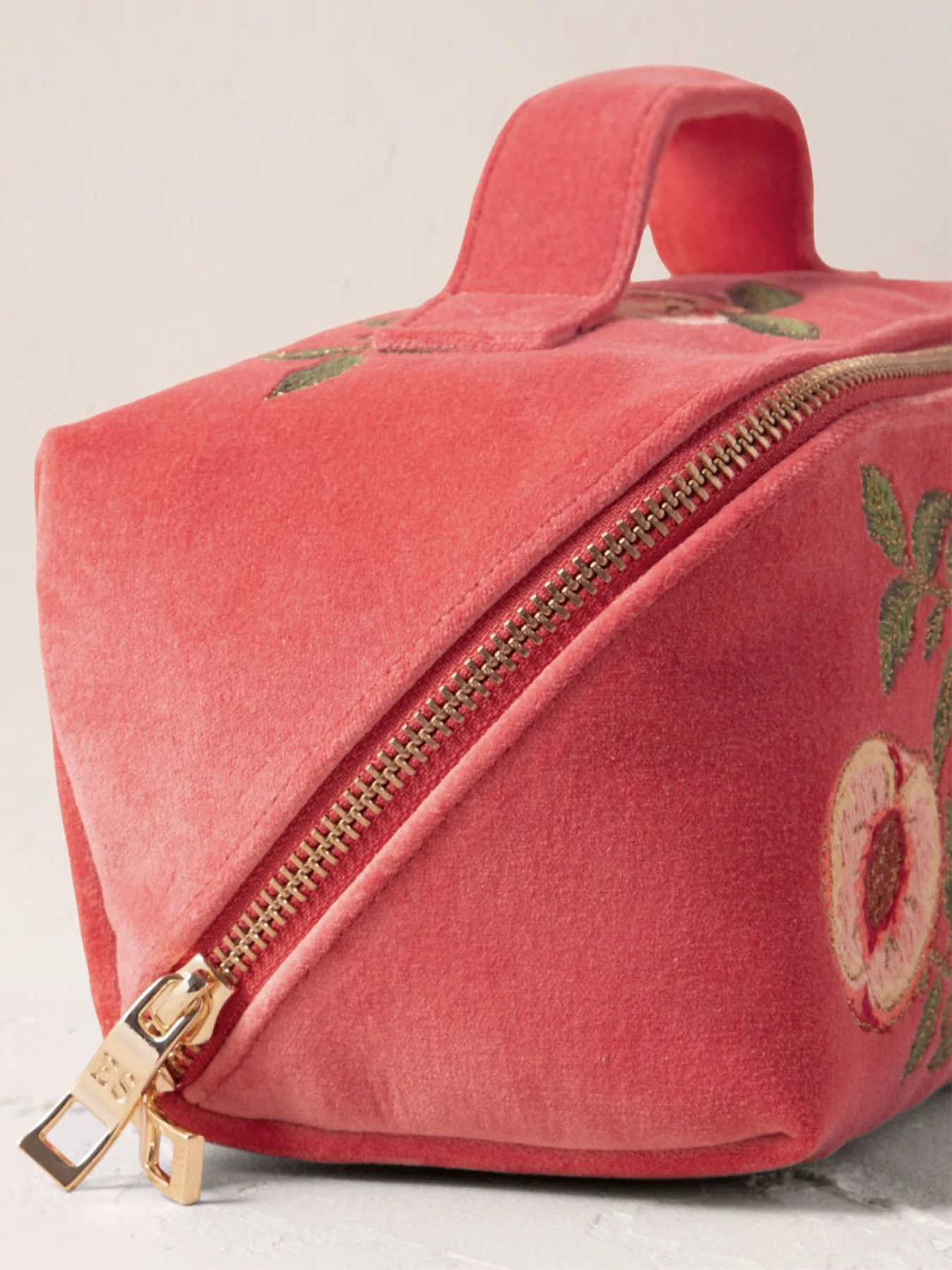Summer Peach Cotton Flat Makeup Bag Pink - Image 2