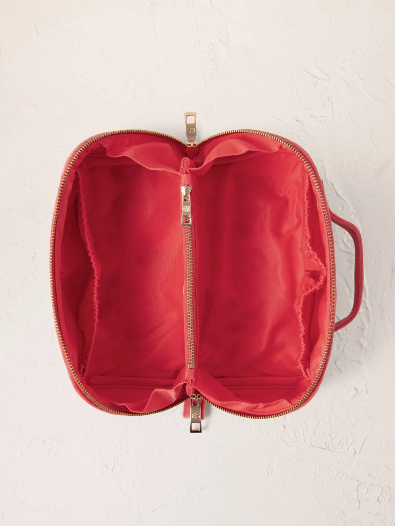 Summer Peach Cotton Flat Makeup Bag Pink - Image 3