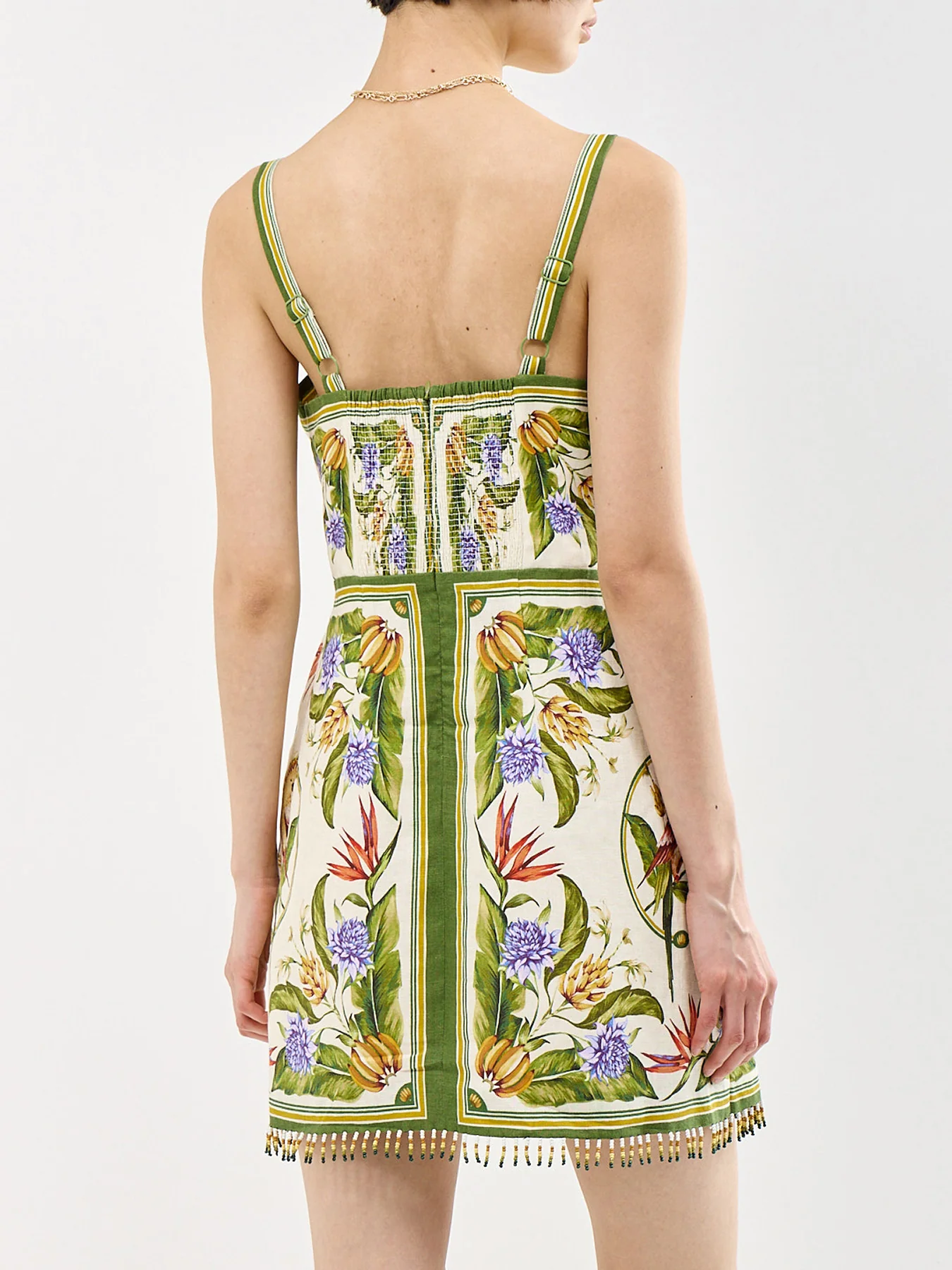 Tropical Scarf Sand Sleeveless Mini Dress - Image 5