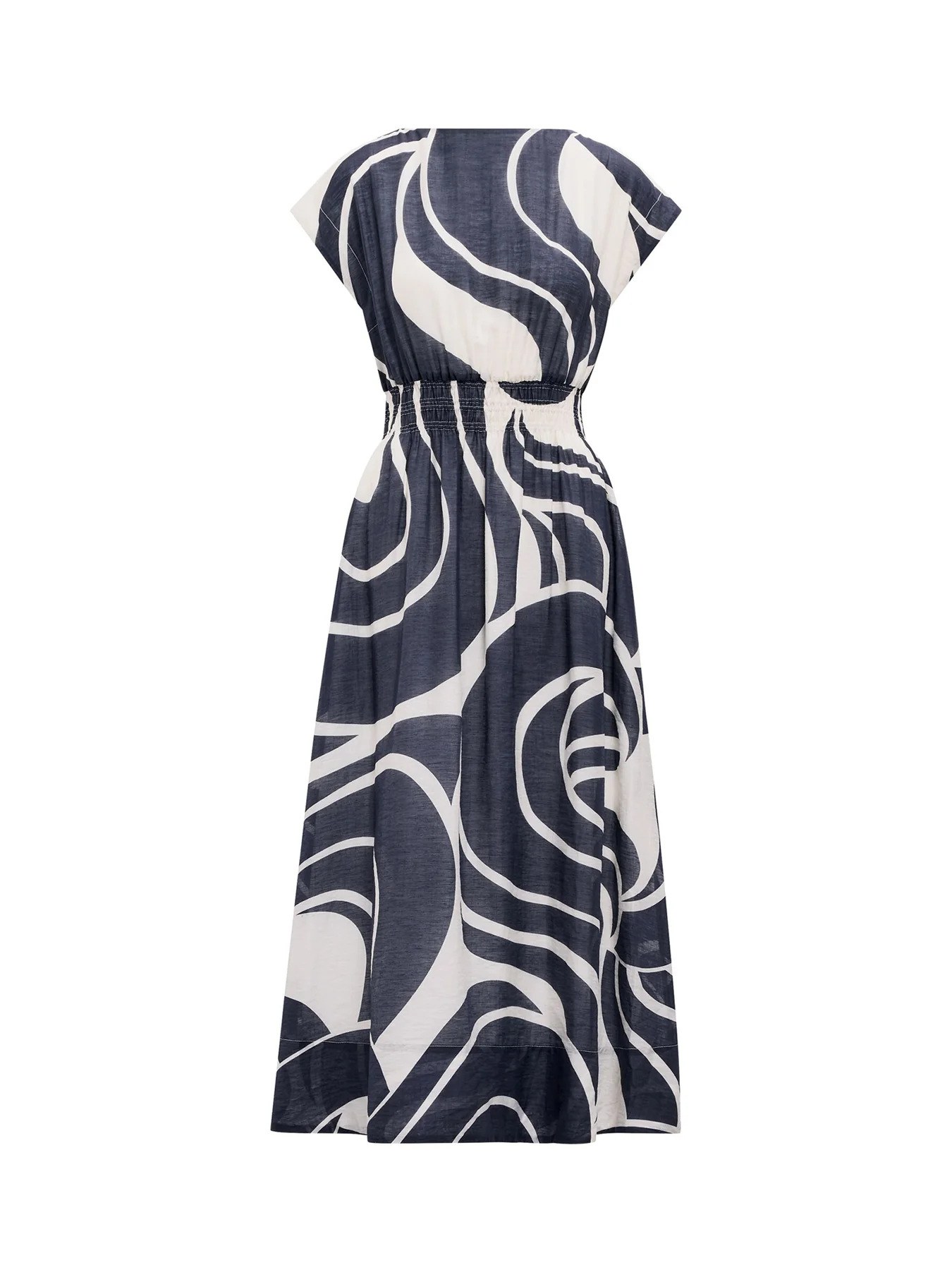 Callie Elastic Waist Midi Dress Blue