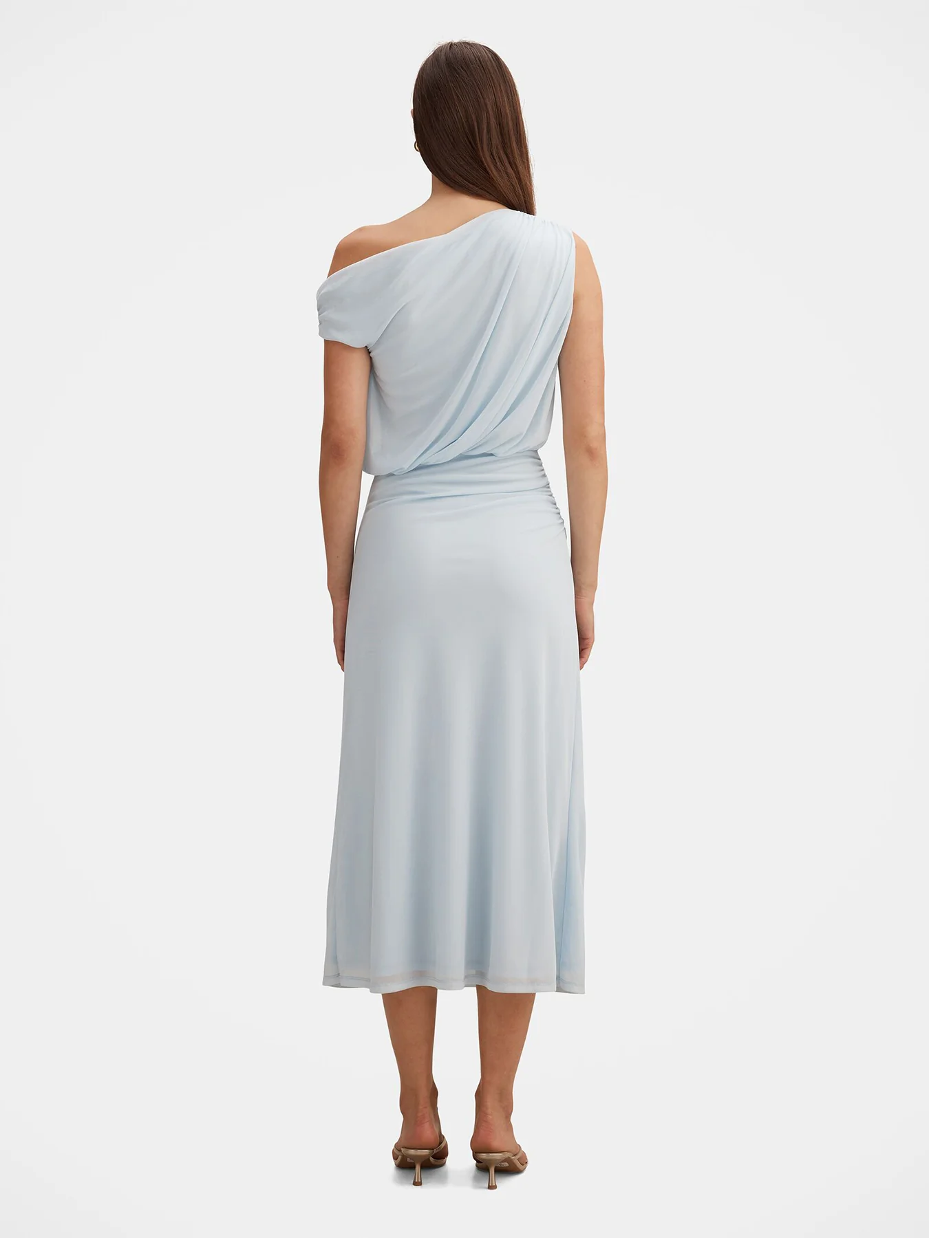 Honey Tipped Shoulder Midi Dress Blue - Image 5