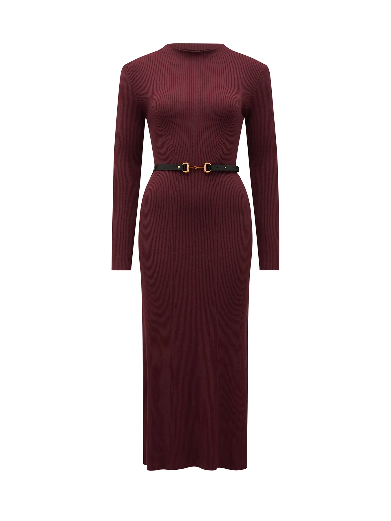 Leena Belted Midi Dress Brown