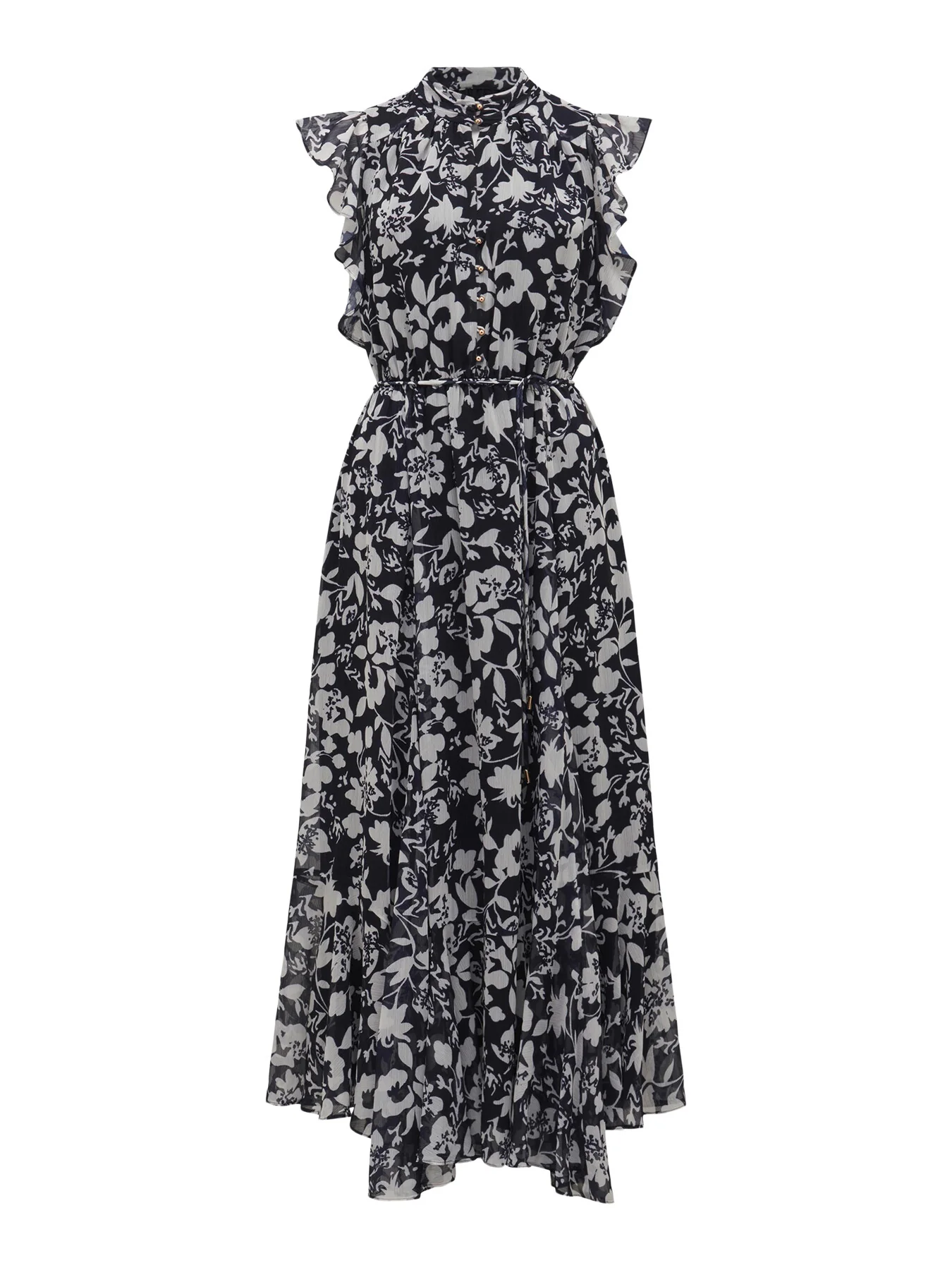 Maxine Ruffle Sleeves Midi Dress