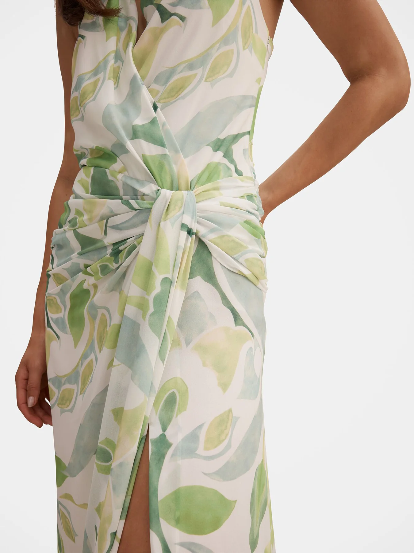 Cartia Wrap Maxi Dress Green - Image 3