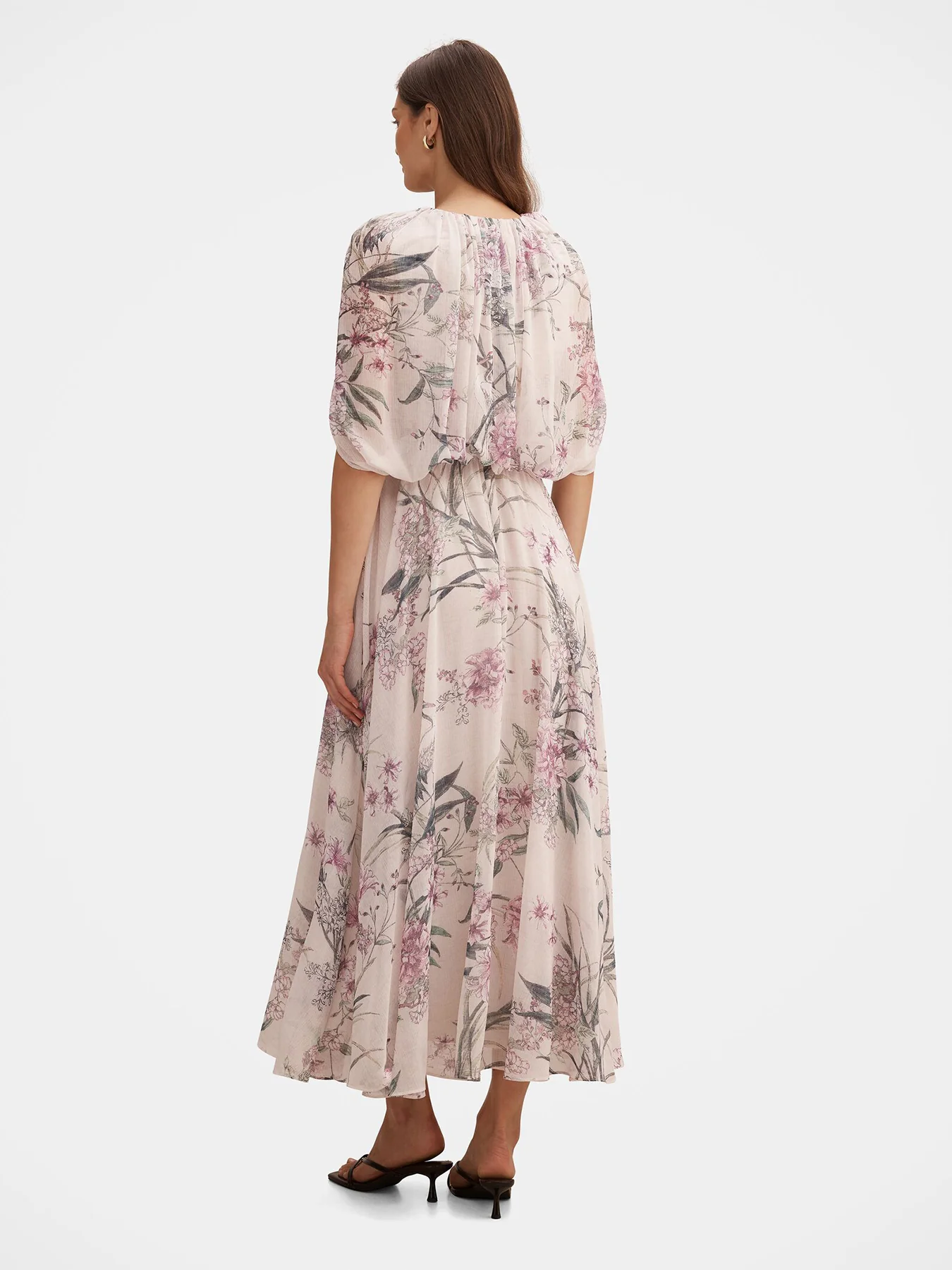 Jodie Gathered Cape Maxi Dress Floral - Image 5