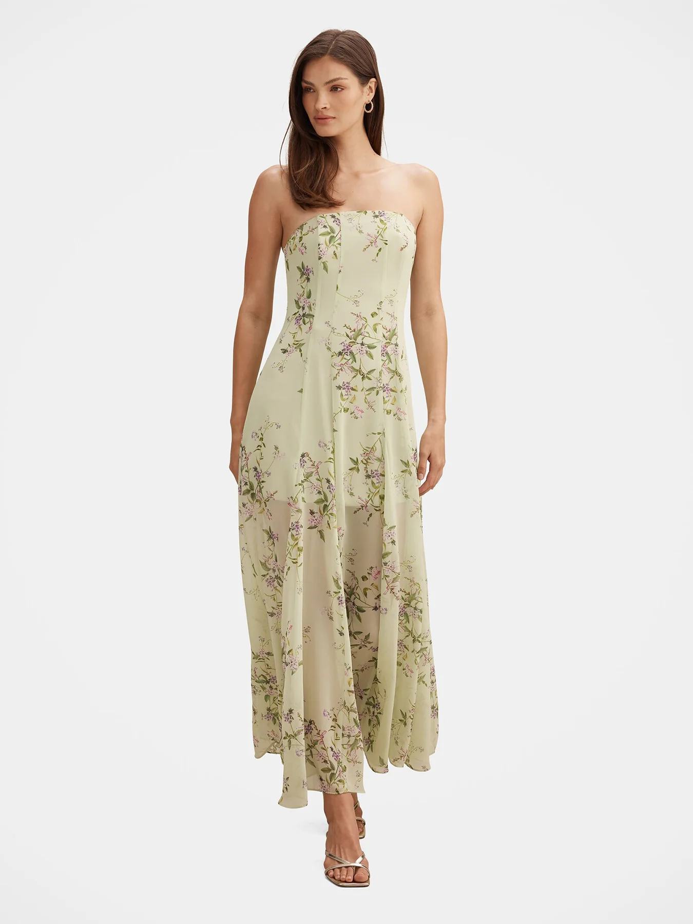 Kimora Strapless Midi Dress Green - Image 2