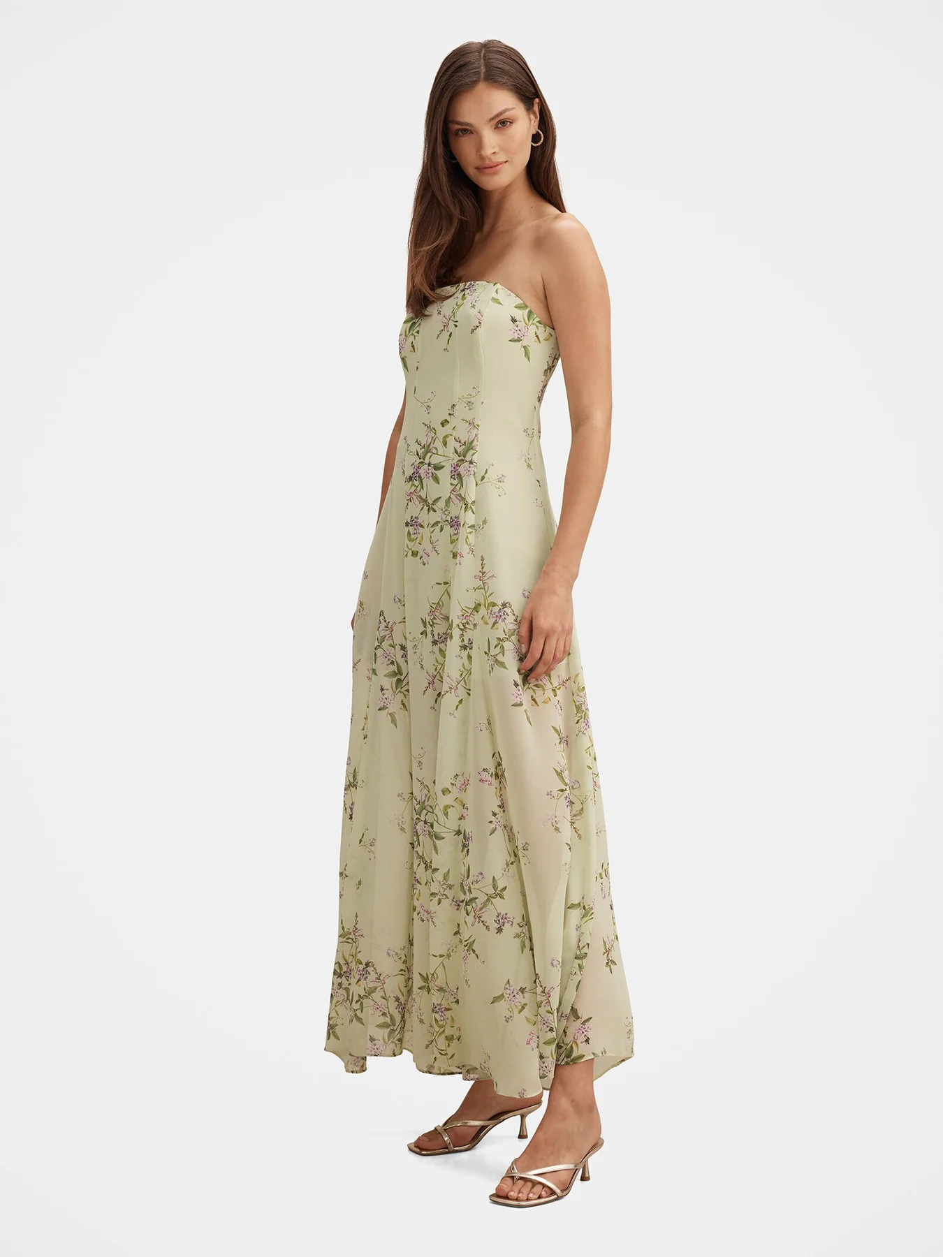 Kimora Strapless Midi Dress Green - Image 4