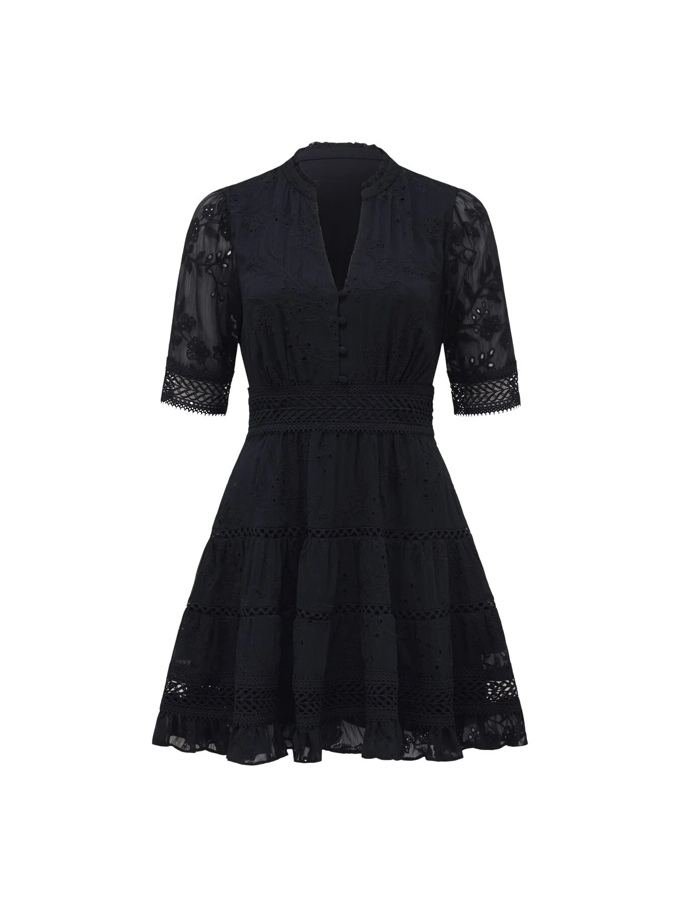 Lillian Trim Detail Mini Skater Dress